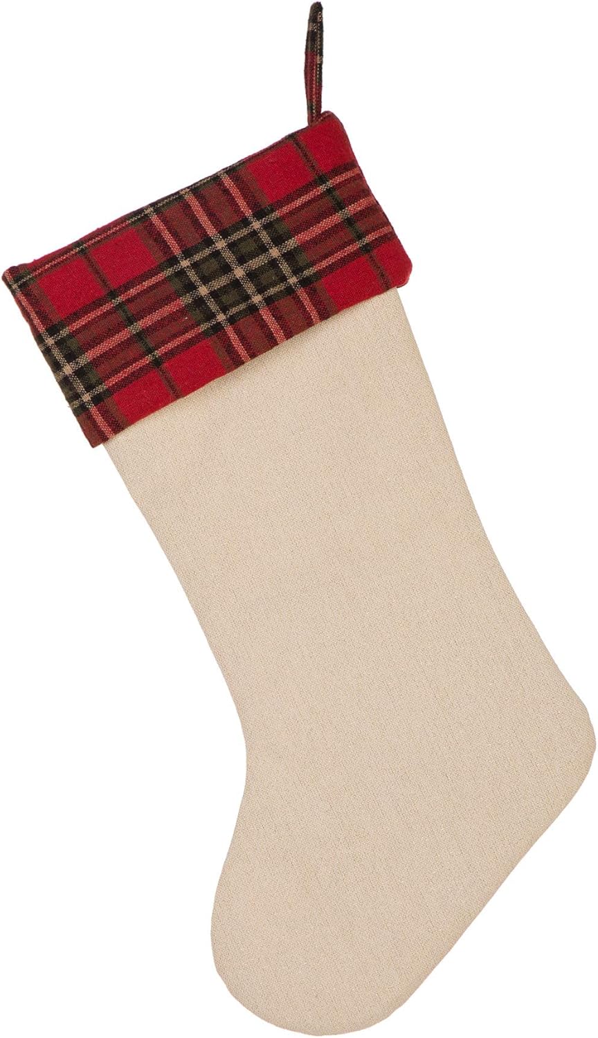 Glitzhome 19 L Handmade Hooked Dog Christmas Stocking for Family Holiday Season Party Decor