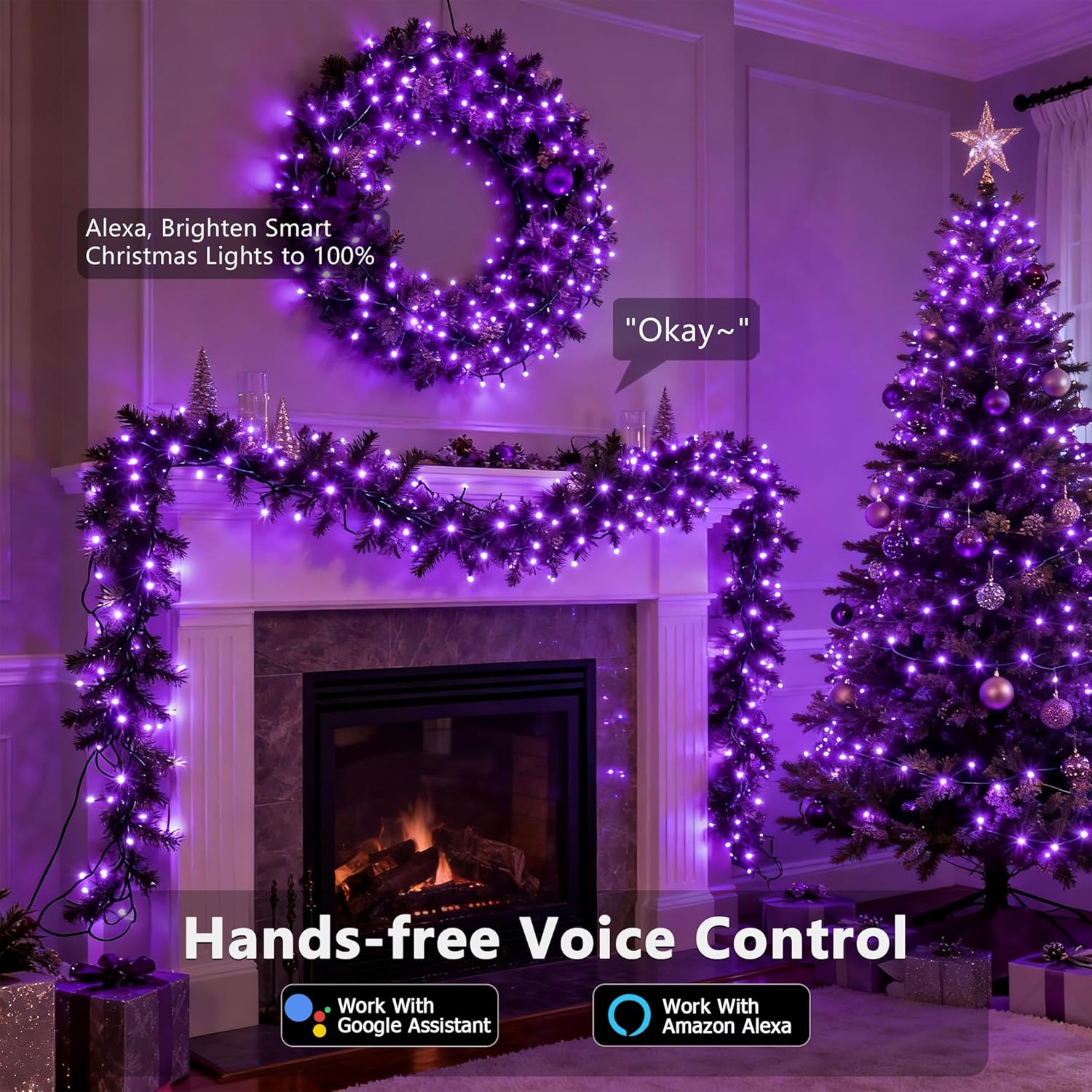 Brizled Color Changing Christmas Lights, 65.67ft 200 LED Cool White & Multicolor Christmas Lights, 11 Modes Remote Dimmable 29V Safe Adapter Outdoor Christmas Tree Lights String for Xmas Party Tree