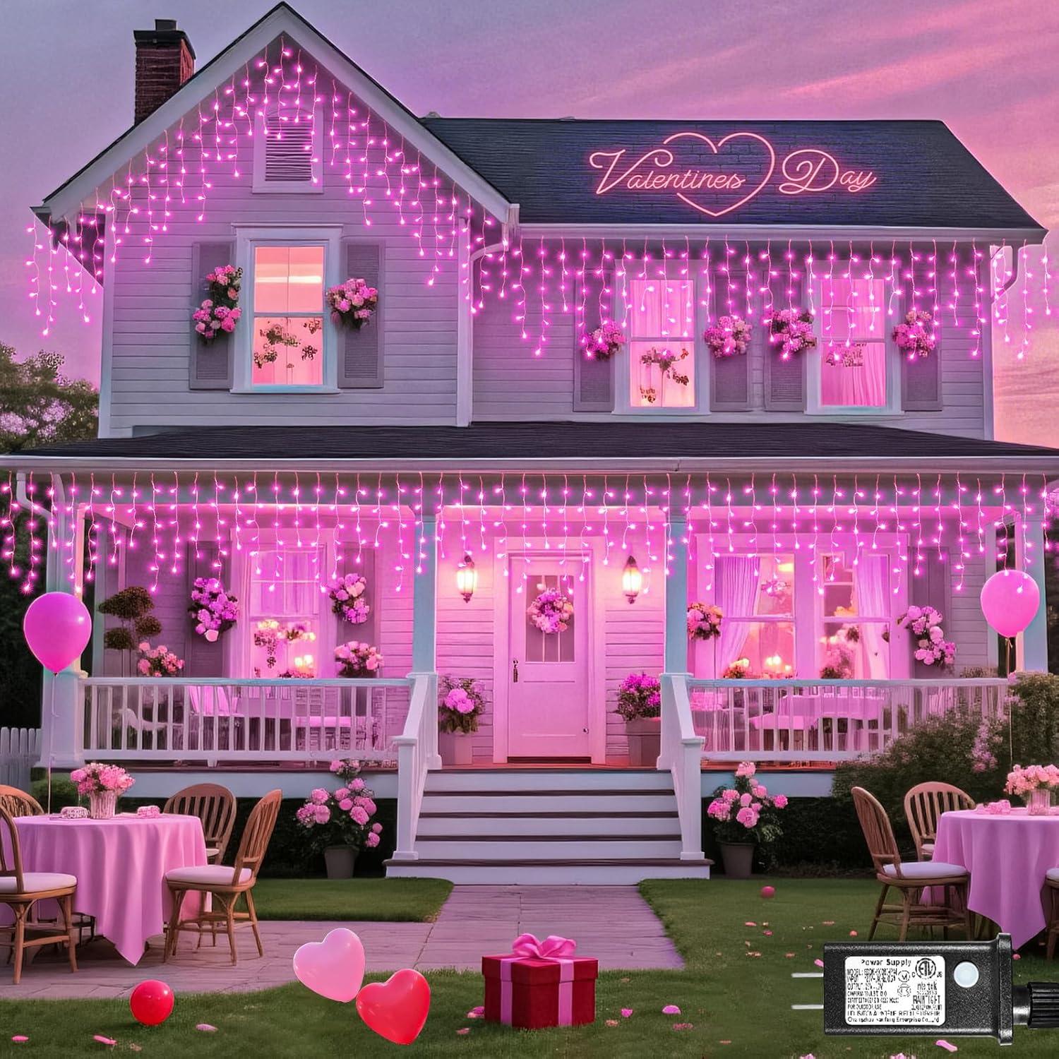 66ft Icicle Lights for Outside - 640 LED Christmas Lights Outdoor with 120 Drops 8 Modes, Plug in Twinkle Light Outside for Holiday Wedding Party Tree Room Indoor Thanksgiving Decoration, Warm White