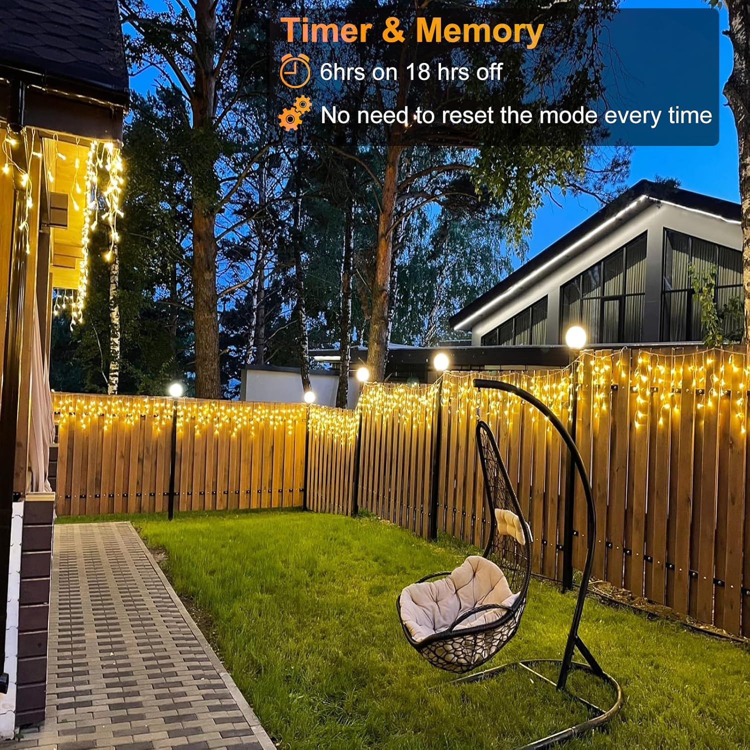 66ft Icicle Lights for Outside - 640 LED Christmas Lights Outdoor with 120 Drops 8 Modes, Plug in Twinkle Light Outside for Holiday Wedding Party Tree Room Indoor Thanksgiving Decoration, Warm White