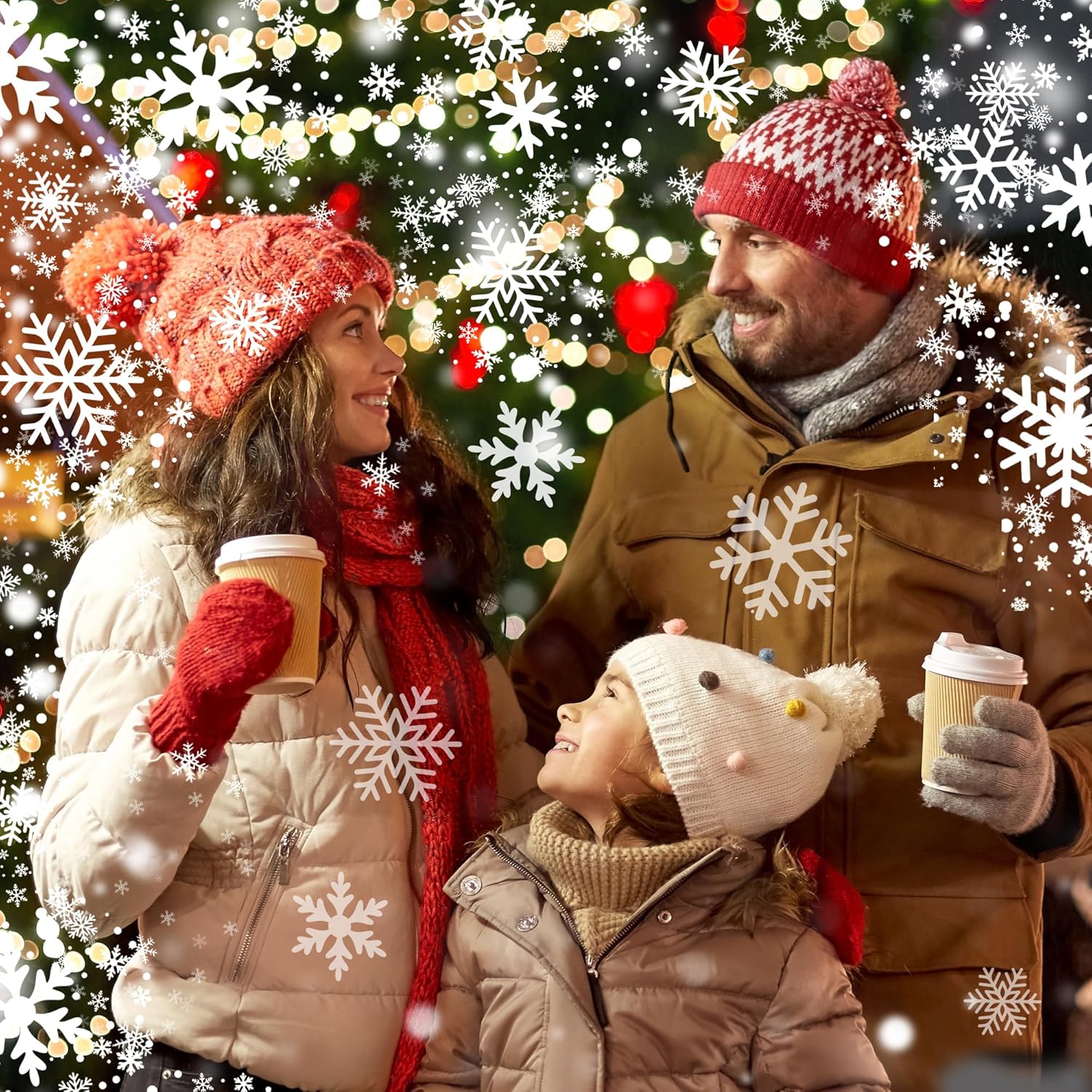 Christmas Projector Lights Outdoor, GUSODOR Dynamic Snowflake Projector IP65 Waterproof 360°Rotating LED Projection Lights for Indoor Outdoor Christmas Decoration, Holiday, Yard Decor-Dual-Head A