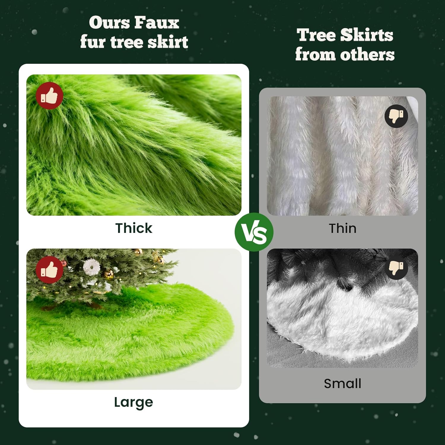 Christmas Tree Skirt 36 inch Wool Fur White Tree Skirt Small Snowy White Plush Velvet Tree Skirt Party Christmas Tree Decoration