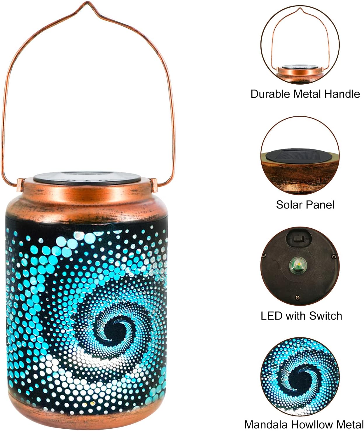 Christmas Gifts For women,Solar Lanterns Outdoor Hanging Lantern Lights, Dragonfly Hollowed-Out Metal Decor Lantern, Waterproof LED Decorative Garden Light - Delicate Garden Decoration for Patio, Yard