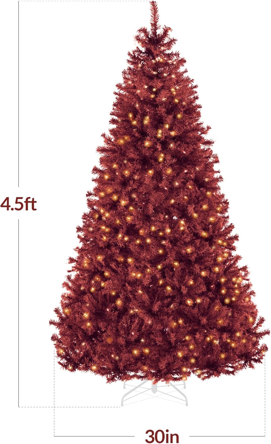 Best Choice Products 6ft Pre-Lit Christmas Tree Premium Hinged Artificial Pine Lighted Holiday Tree for Home, Office w/ 1,000 Branch Tips, 250 Lights, Metal Hinges, Foldable Base