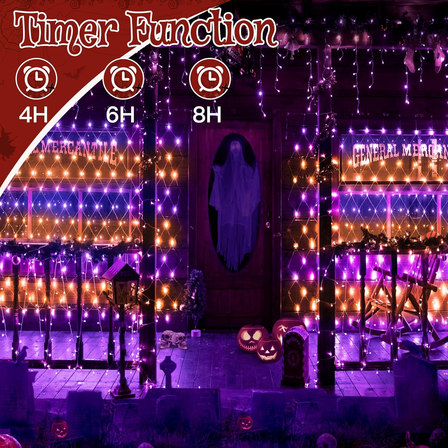 Ollny Net Lights Outdoor Mesh Light 10x7ft, 210LED Clear Wire Connectable Christmas Net Lights with 8 Modes, IP67 Waterproof Bush Light for Tree Wall Ceiling Outside Decorations, Warm White