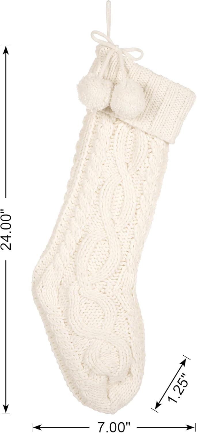 Glitzhome 19 L Handmade Hooked Dog Christmas Stocking for Family Holiday Season Party Decor