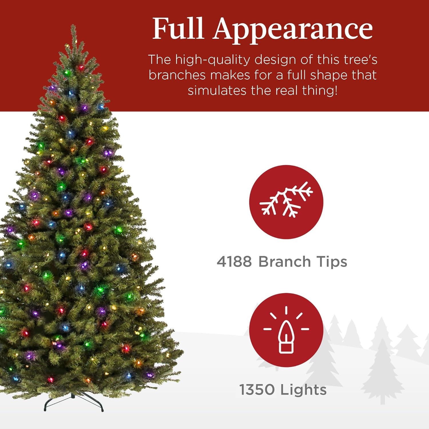 Best Choice Products Artificial Christmas Tree, 6ft Premium Pre-Lit Realistic Spruce Holiday Décor w/Dense Branches, Metal Base - Green Spruce