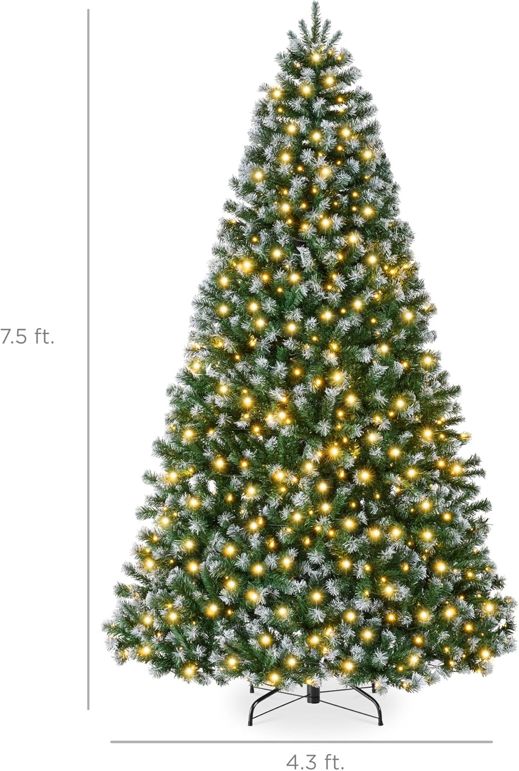 Best Choice Products Artificial Christmas Tree, 6ft Premium Pre-Lit Realistic Spruce Holiday Décor w/Dense Branches, Metal Base - Green Spruce