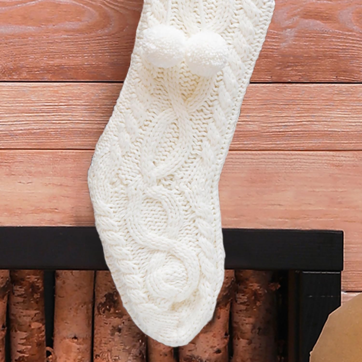 Glitzhome 19 L Handmade Hooked Dog Christmas Stocking for Family Holiday Season Party Decor