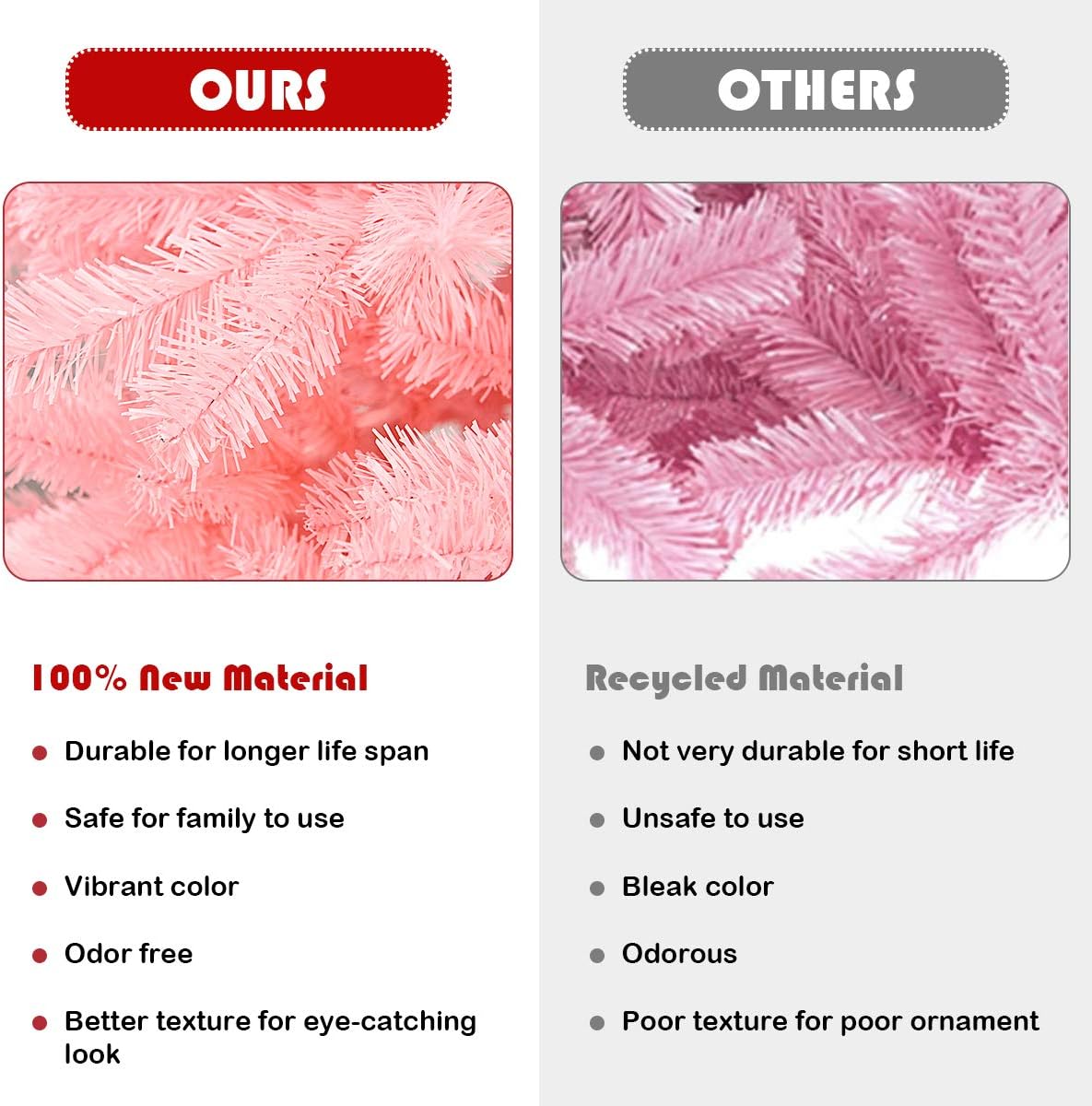 Goplus 8ft Artificial Christmas Tree, Unlit Christmas Pine Tree with 1138 PVC Branch Tips, Foldable Metal Stand, Xmas Full Tree for Indoor Home Office Decor