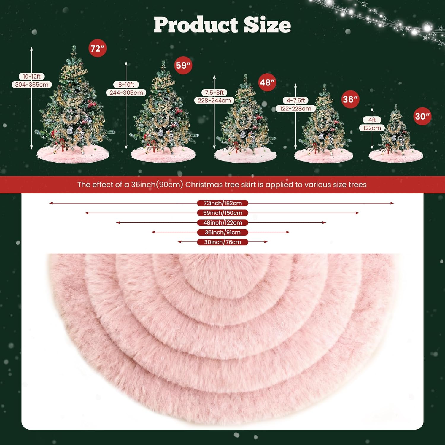 Christmas Tree Skirt 36 inch Wool Fur White Tree Skirt Small Snowy White Plush Velvet Tree Skirt Party Christmas Tree Decoration