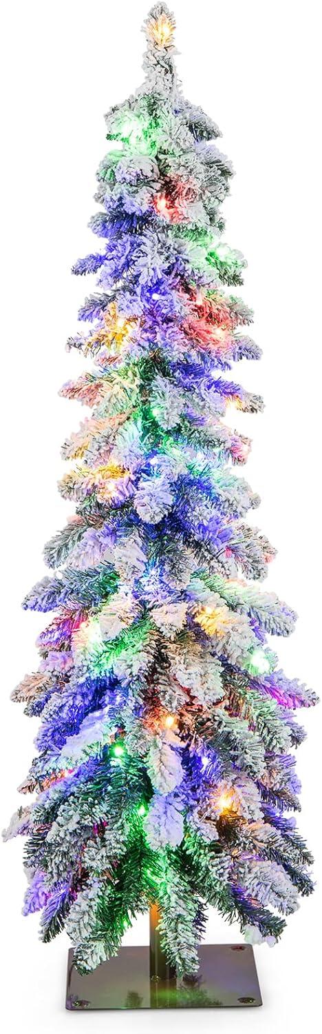 Goplus 8ft Artificial Christmas Tree, Unlit Christmas Pine Tree with 1138 PVC Branch Tips, Foldable Metal Stand, Xmas Full Tree for Indoor Home Office Decor