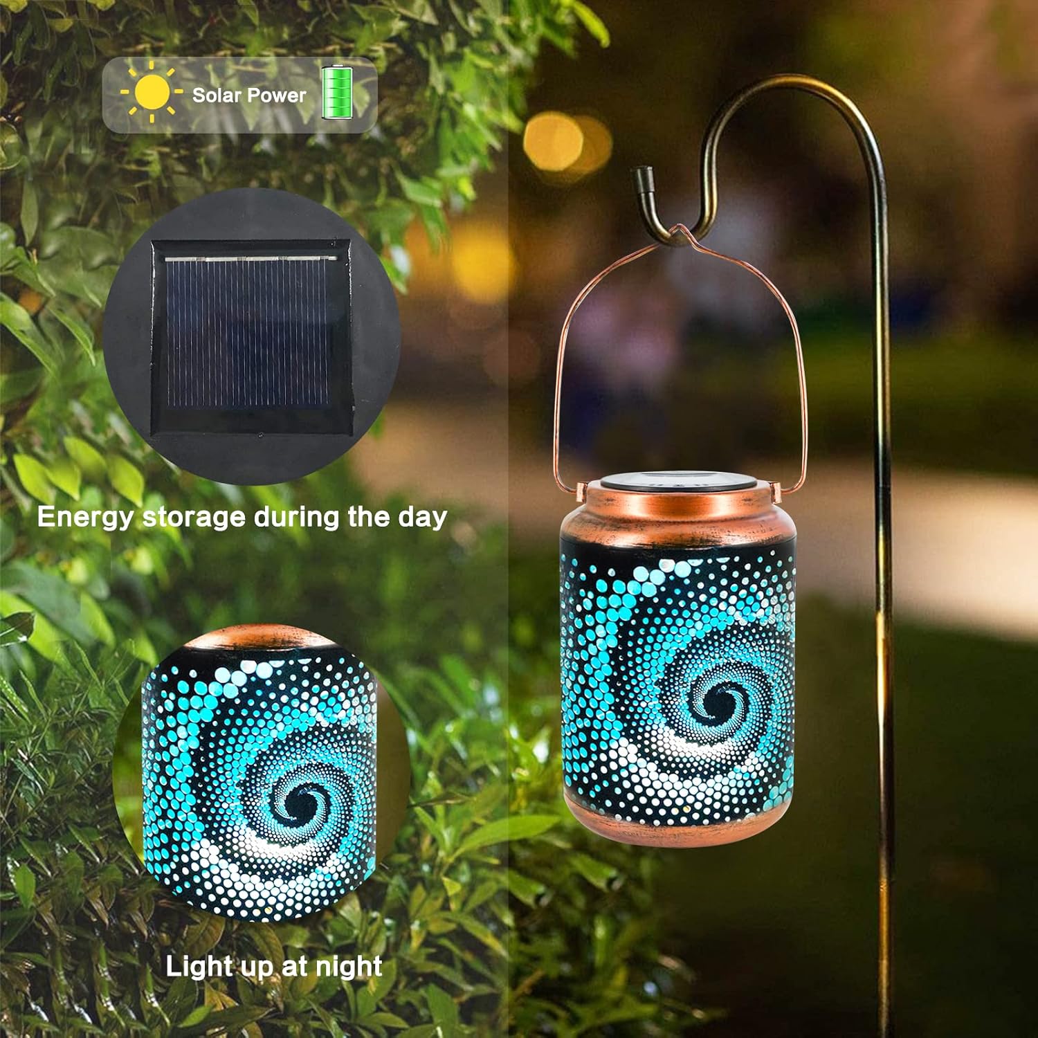 Christmas Gifts For women,Solar Lanterns Outdoor Hanging Lantern Lights, Dragonfly Hollowed-Out Metal Decor Lantern, Waterproof LED Decorative Garden Light - Delicate Garden Decoration for Patio, Yard