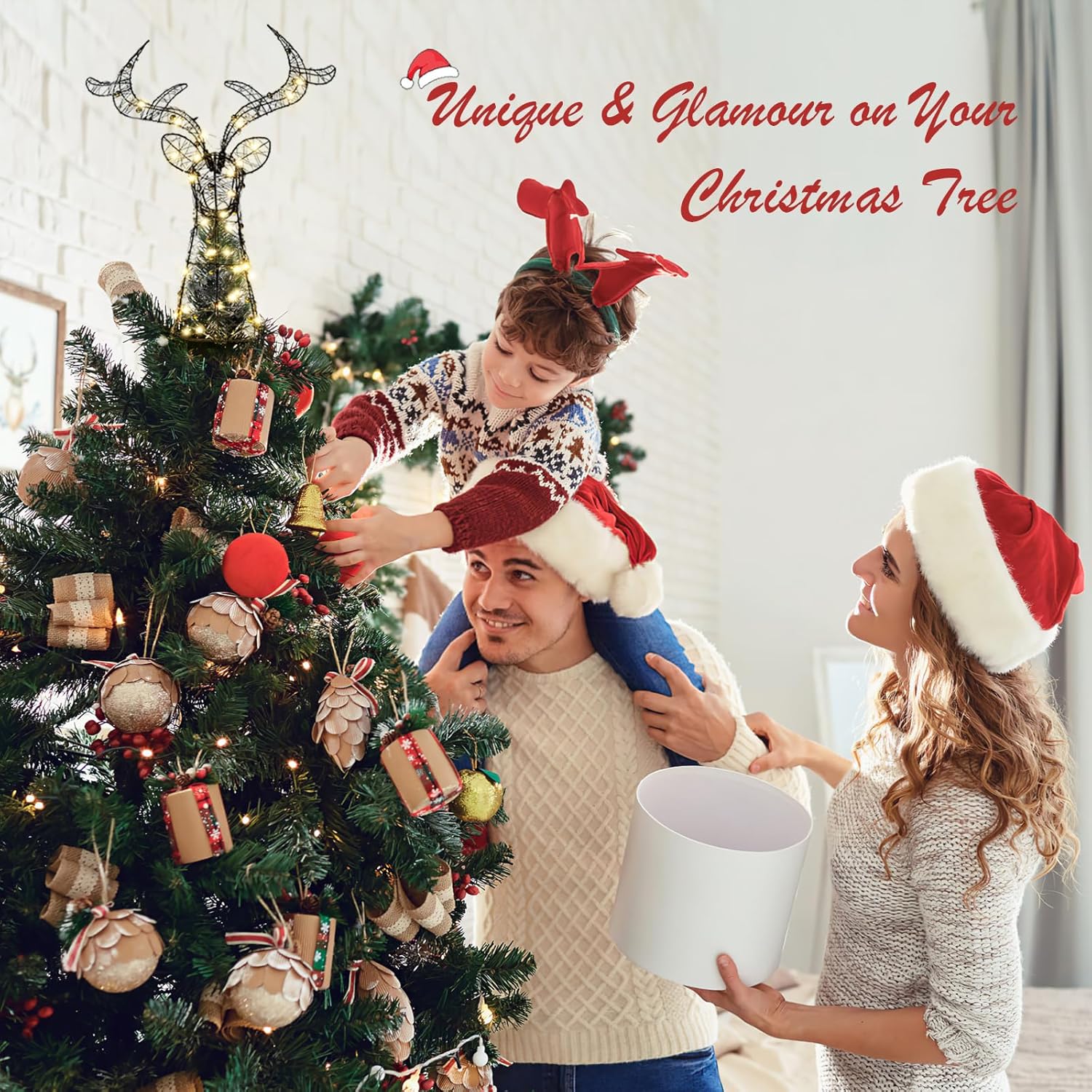 Roylvan Christmas Star Tree Topper with 8 Lighting Modes, USB Lighted Tree Topper with 20 LED Lights, Shiny Treetop Christmas Tree Decoration for Indoor Outdoor Holiday Home Ornament Gift, 9.8 Inch(H)