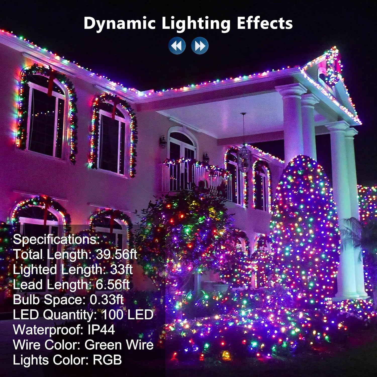 Brizled RGB Christmas Lights, 164ft 500 LED Color Changing String Lights, Dimmable Christmas Tree Light, Indoor Multifunctional Fairy Light with Remote for Outdoor Independence Day Xmas Party Decor