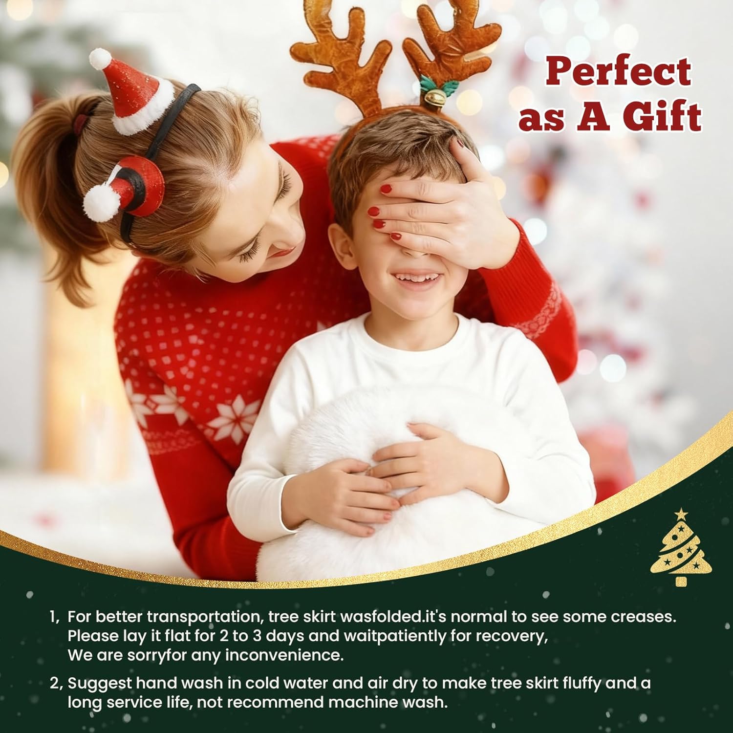 Christmas Tree Skirt 36 inch Wool Fur White Tree Skirt Small Snowy White Plush Velvet Tree Skirt Party Christmas Tree Decoration