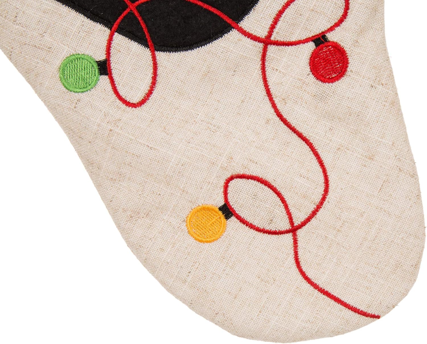 Glitzhome 19 L Handmade Hooked Dog Christmas Stocking for Family Holiday Season Party Decor