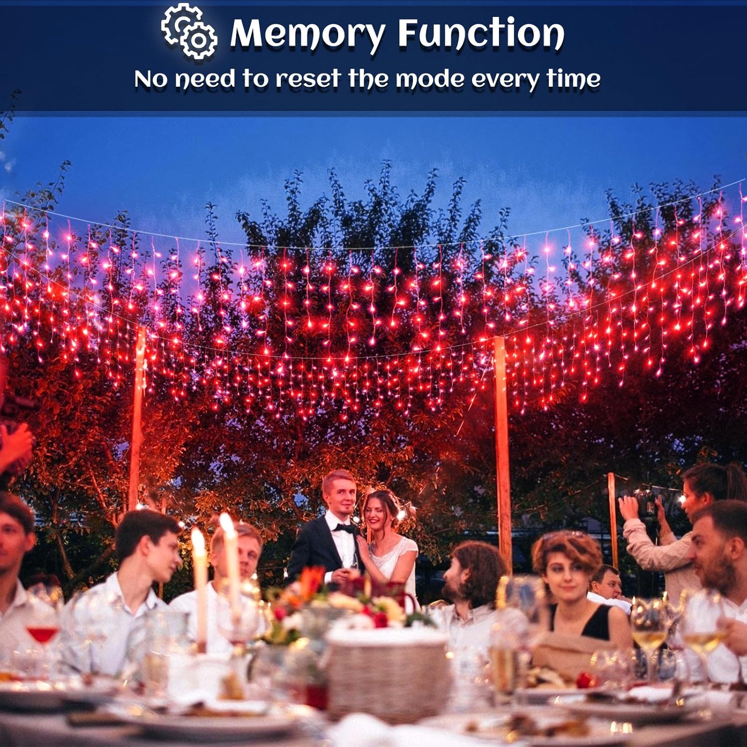 66ft Icicle Lights for Outside - 640 LED Christmas Lights Outdoor with 120 Drops 8 Modes, Plug in Twinkle Light Outside for Holiday Wedding Party Tree Room Indoor Thanksgiving Decoration, Warm White