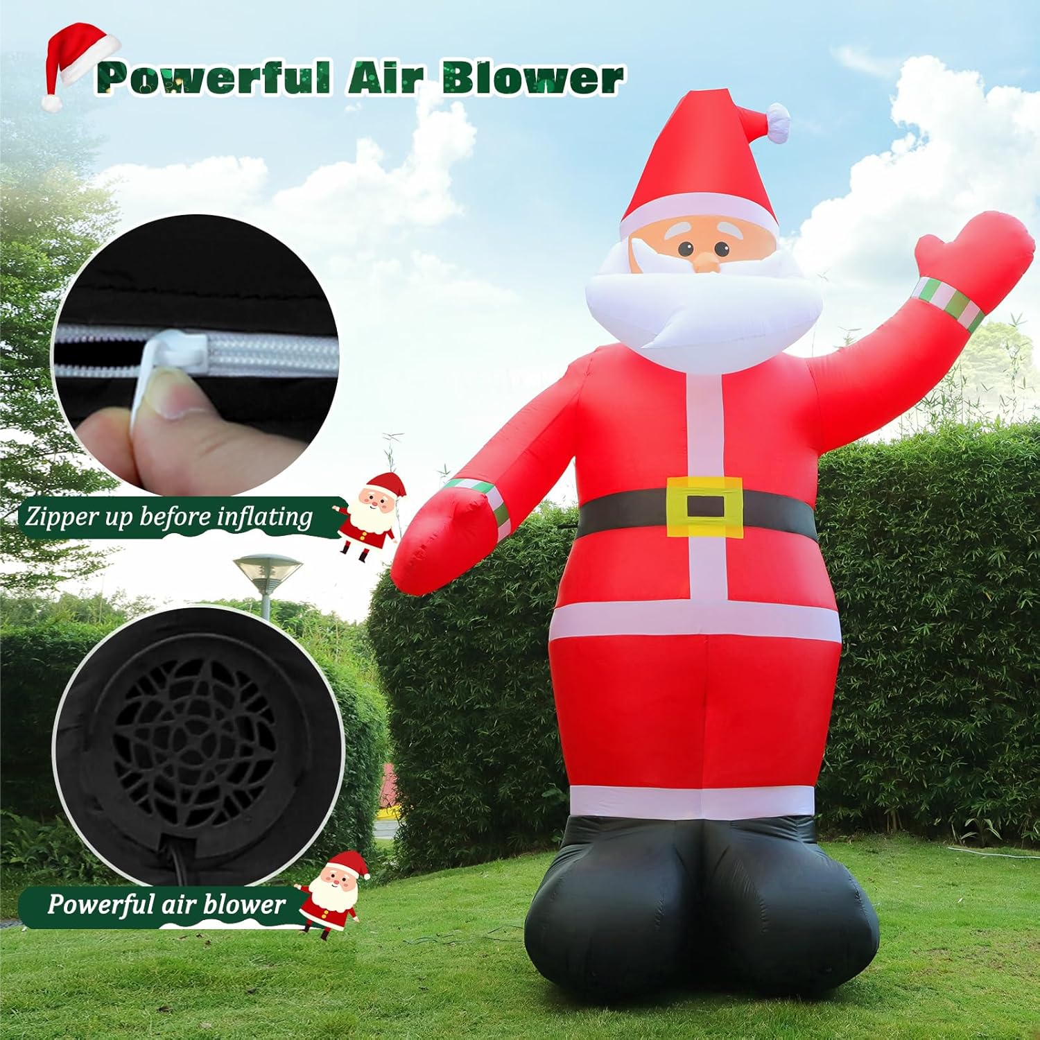 7 FT Christmas Inflatables Snowman Outdoor Yard Decorations, Christmas Blow up Snow Man with LED Lights & Black Hat, Winter Outside Decor for Holiday Party Patio Garden Lawn, Xmas New Year Kids Gifts