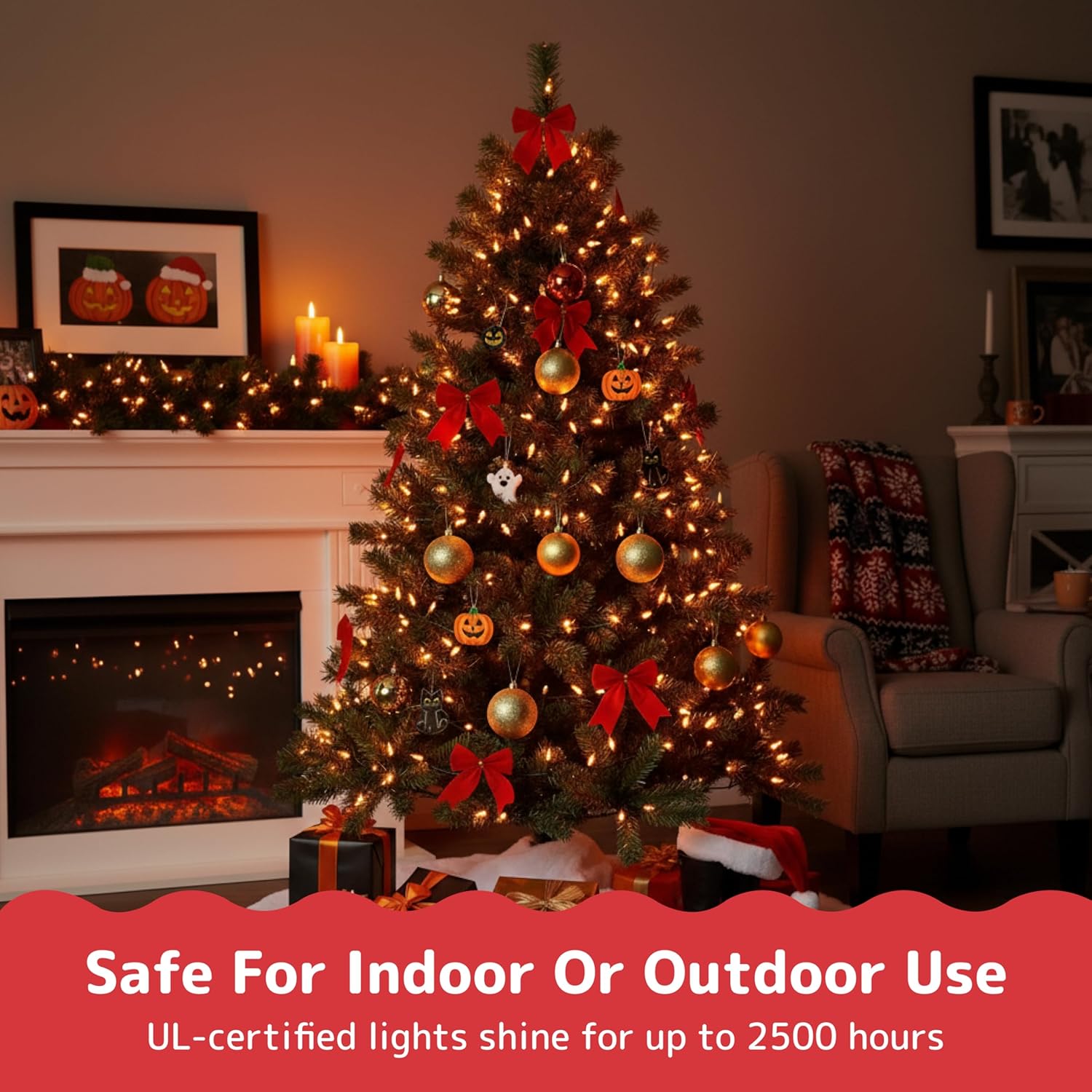 PREXTEX 100 Count Clear Christmas Lights - 20 ft Ultra Bright String Lights with Green Wire for Indoor and Outdoor Use, Christmas Trees, Holidays, Patios and Garden