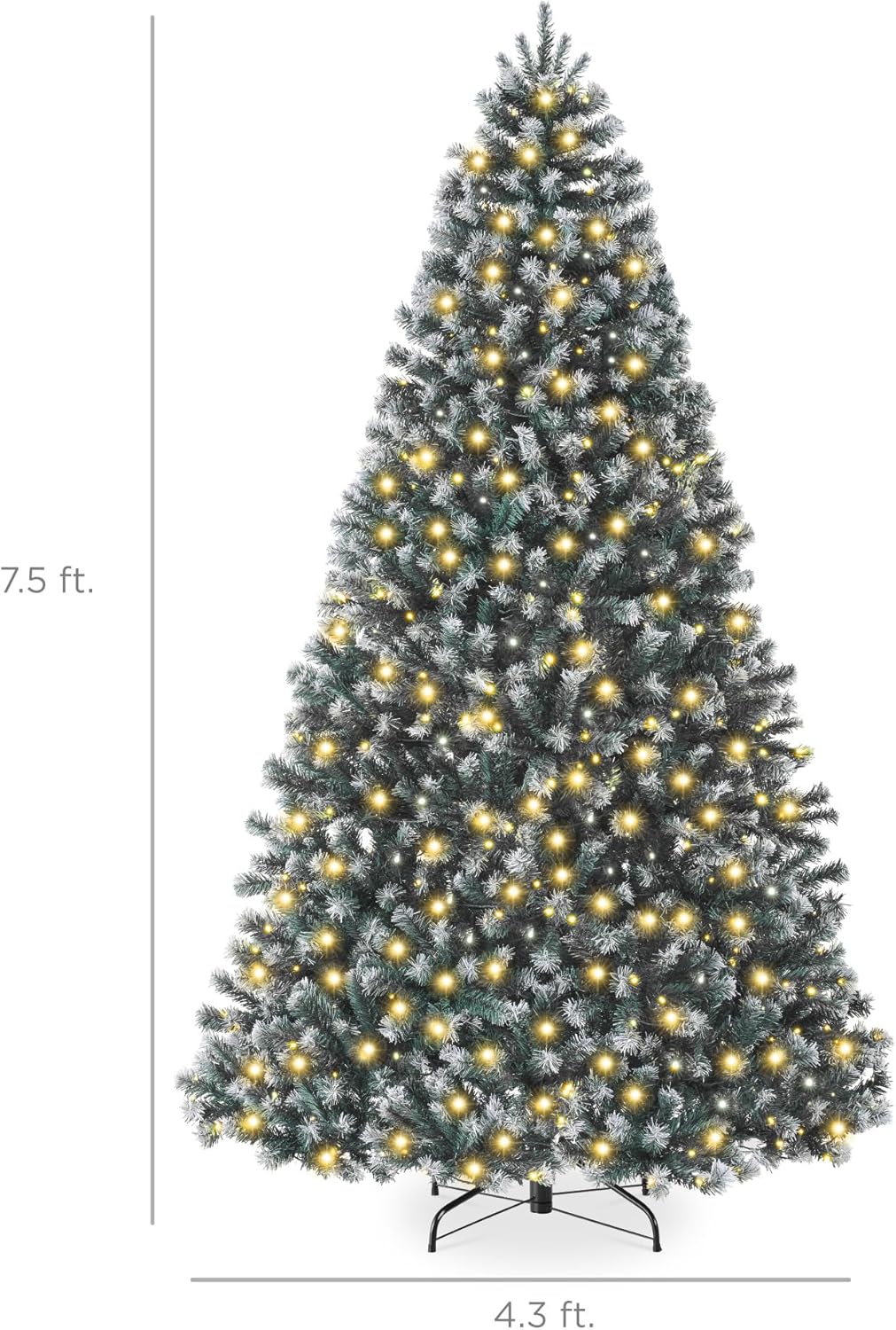 Best Choice Products Artificial Christmas Tree, 6ft Premium Pre-Lit Realistic Spruce Holiday Décor w/Dense Branches, Metal Base - Green Spruce