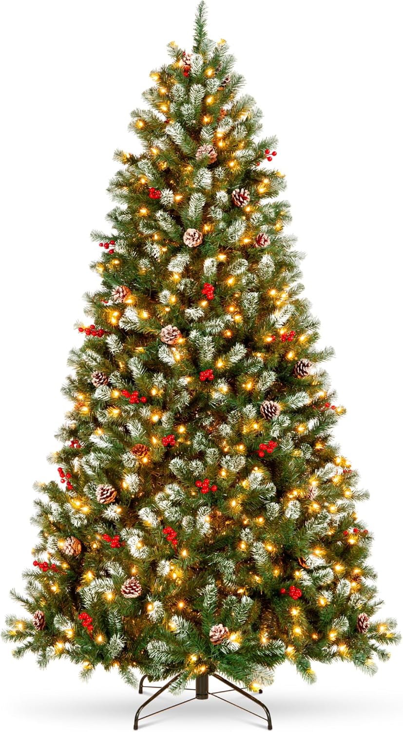 Best Choice Products 6ft Pre-Lit Pre-Decorated Spruce Hinged Artificial Christmas Tree w/ 798 Tips, Pinecones, Berries, 250 Lights, Metal Base