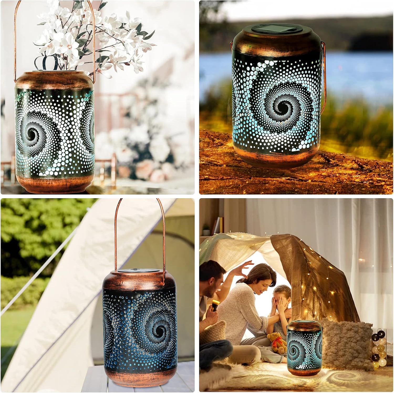 Christmas Gifts For women,Solar Lanterns Outdoor Hanging Lantern Lights, Dragonfly Hollowed-Out Metal Decor Lantern, Waterproof LED Decorative Garden Light - Delicate Garden Decoration for Patio, Yard