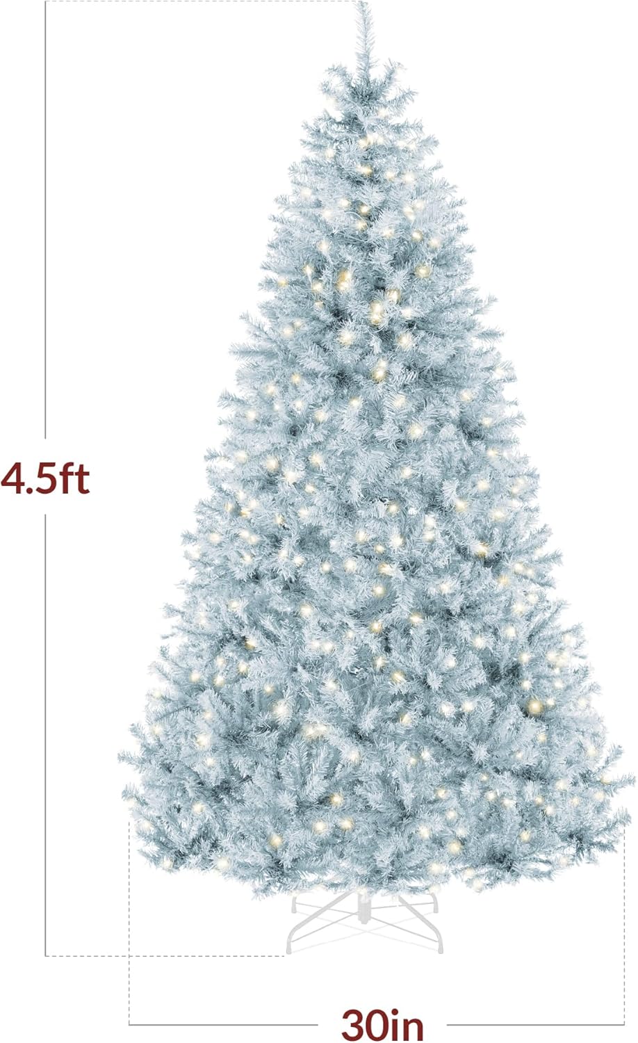 Best Choice Products 6ft Pre-Lit Christmas Tree Premium Hinged Artificial Pine Lighted Holiday Tree for Home, Office w/ 1,000 Branch Tips, 250 Lights, Metal Hinges, Foldable Base