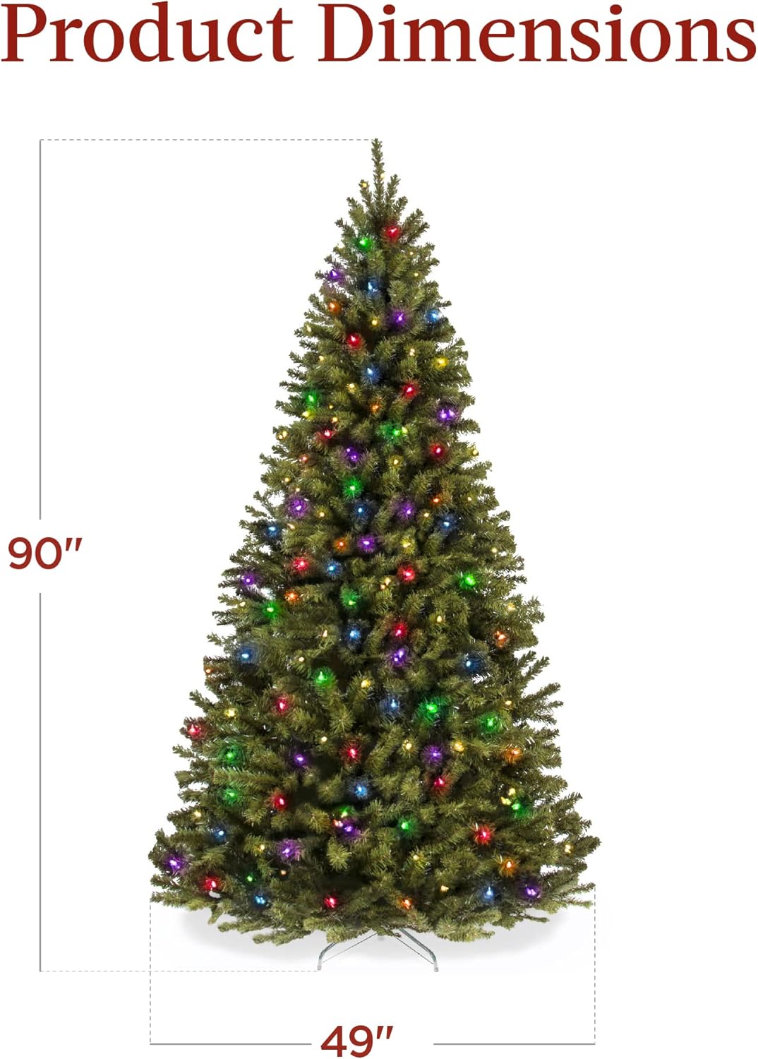 Best Choice Products Artificial Christmas Tree, 6ft Premium Pre-Lit Realistic Spruce Holiday Décor w/Dense Branches, Metal Base - Green Spruce