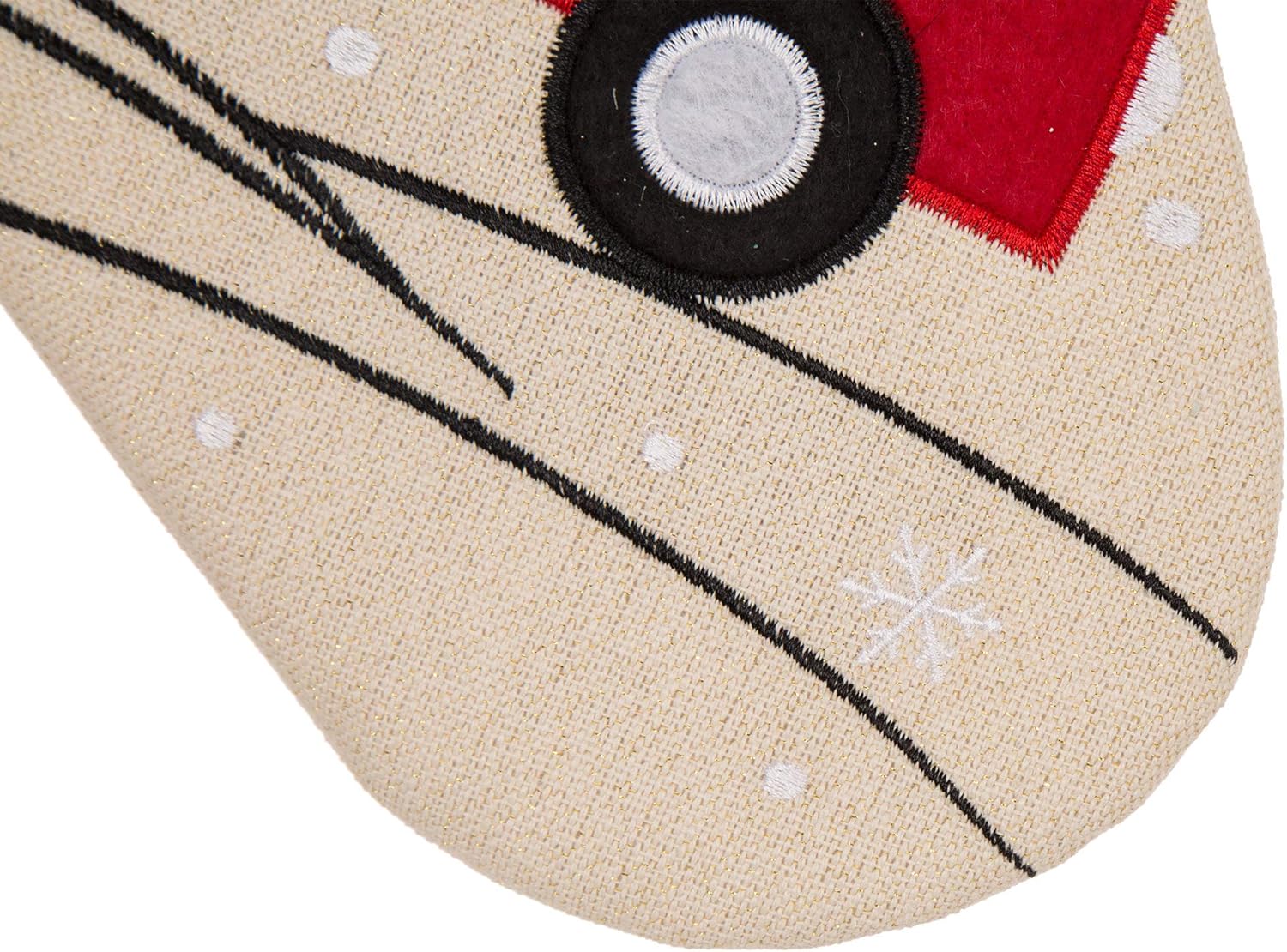 Glitzhome 19 L Handmade Hooked Dog Christmas Stocking for Family Holiday Season Party Decor