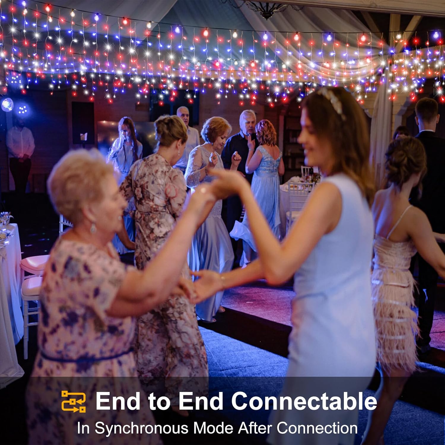 66ft Icicle Lights for Outside - 640 LED Christmas Lights Outdoor with 120 Drops 8 Modes, Plug in Twinkle Light Outside for Holiday Wedding Party Tree Room Indoor Thanksgiving Decoration, Warm White