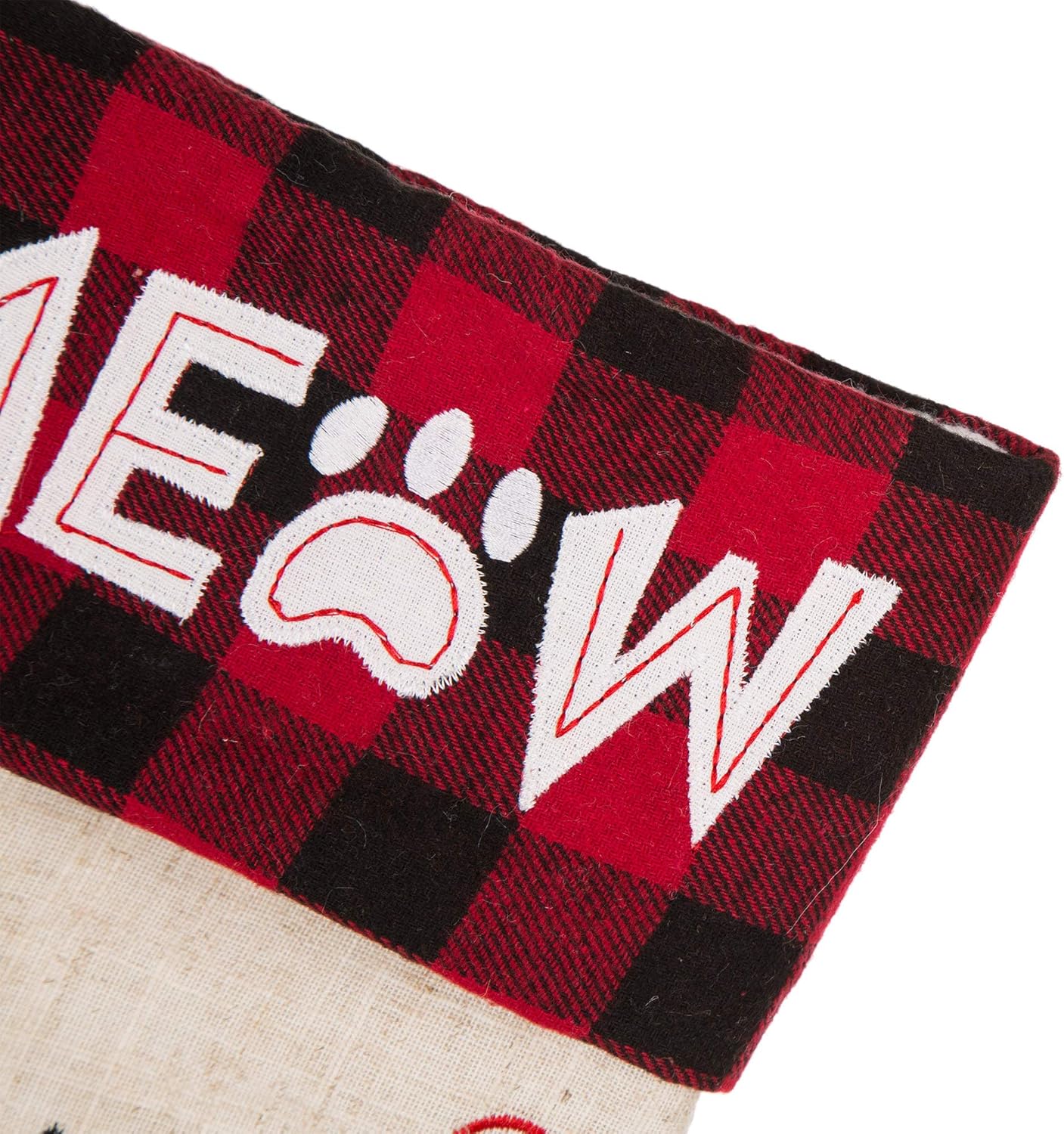 Glitzhome 19 L Handmade Hooked Dog Christmas Stocking for Family Holiday Season Party Decor