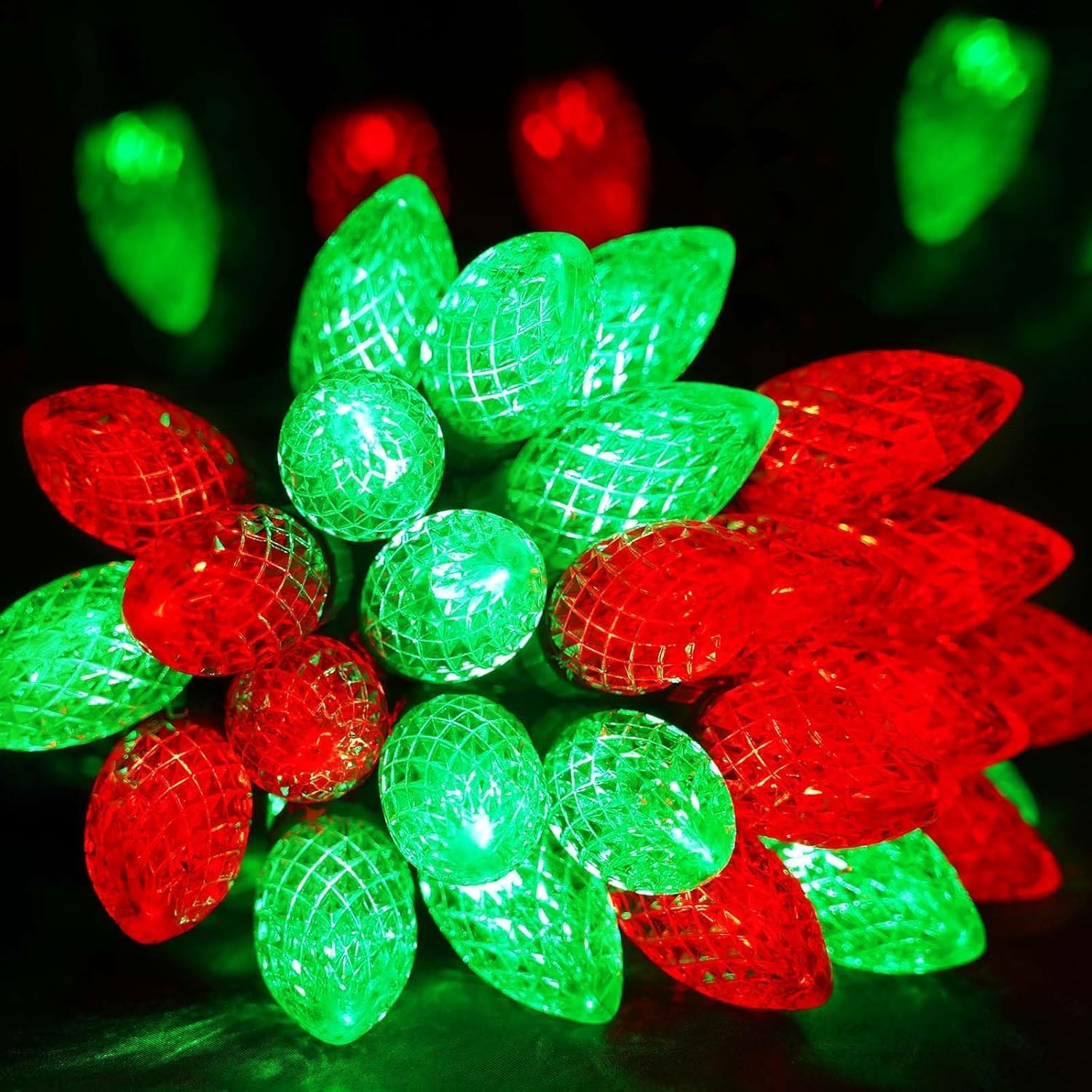 2-Pack Extentable C9 Christmas Lights Outdoor Indoor, 66 FT 100 LED Christmas String Lights Plug in with 8 Modes & Timer, Waterproof Fairy Twinkle Light for Xmas Tree Yard Decorations (Multi-Colored)