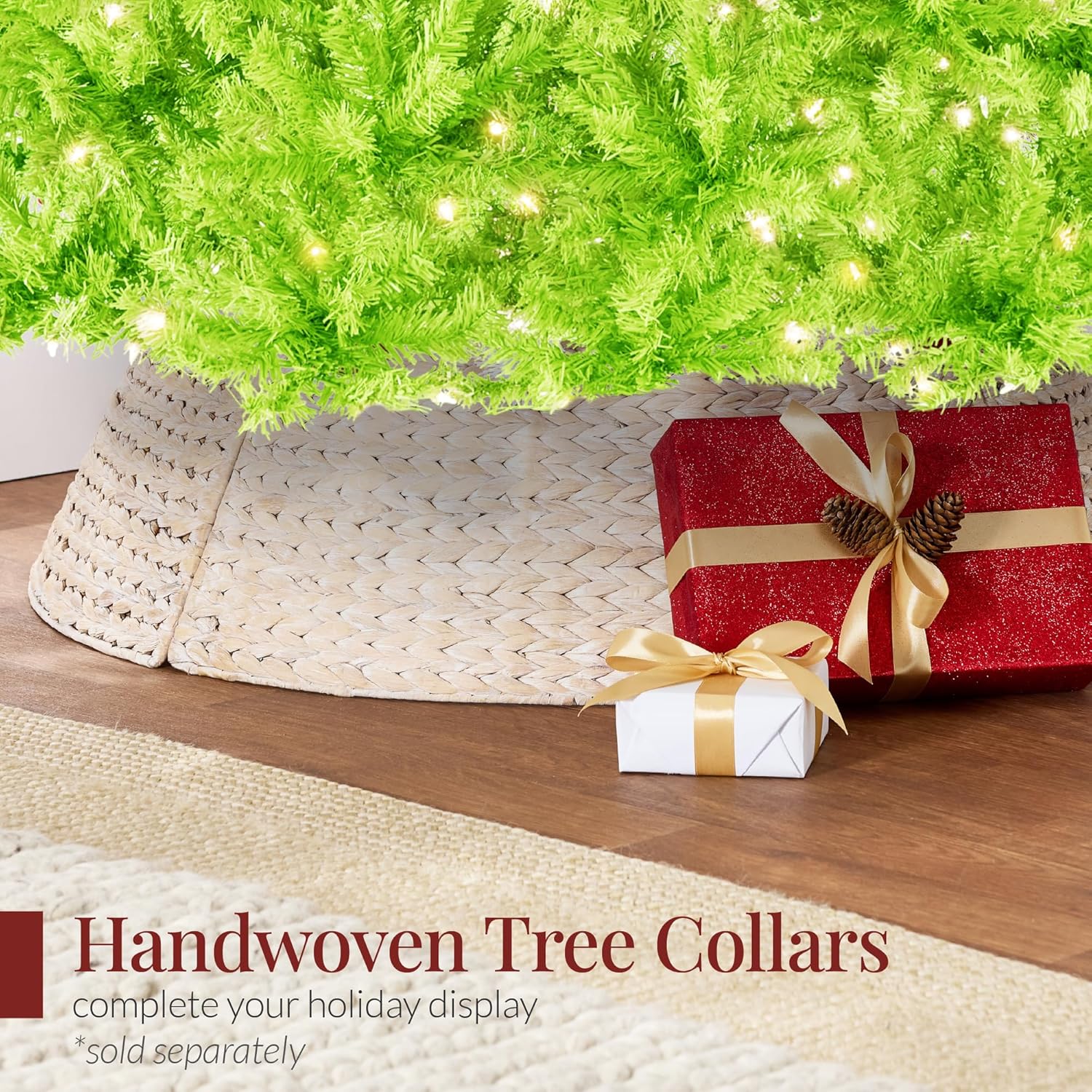 Best Choice Products 6ft Pre-Lit Christmas Tree Premium Hinged Artificial Pine Lighted Holiday Tree for Home, Office w/ 1,000 Branch Tips, 250 Lights, Metal Hinges, Foldable Base