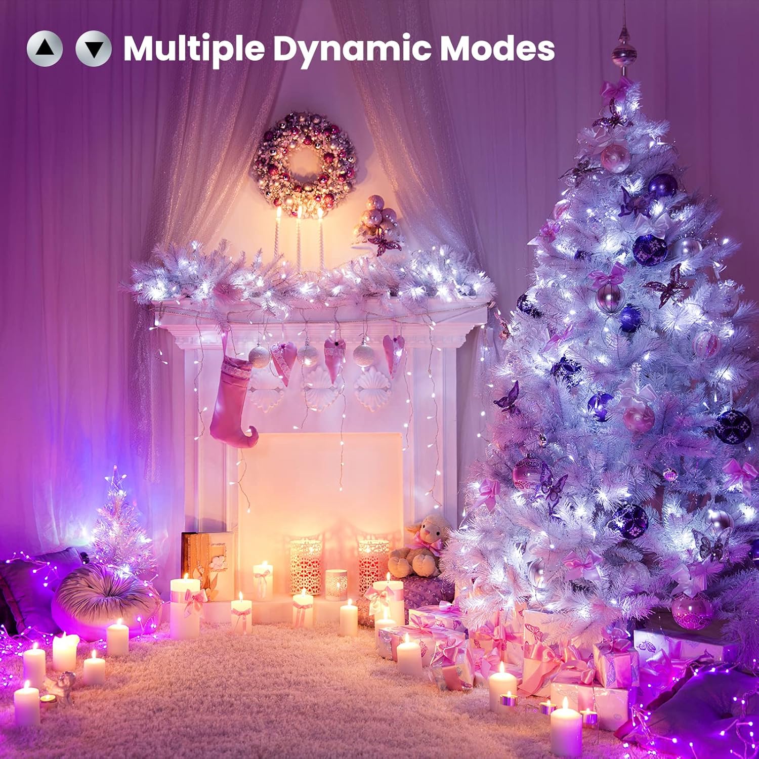Brizled RGB Christmas Lights, 164ft 500 LED Color Changing String Lights, Dimmable Christmas Tree Light, Indoor Multifunctional Fairy Light with Remote for Outdoor Independence Day Xmas Party Decor