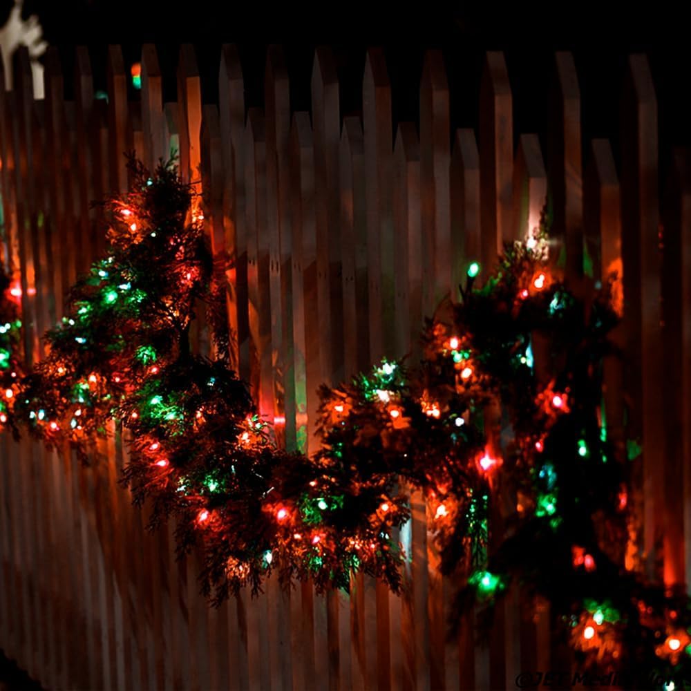 2 Pack 200 LED Solar Christmas Lights Outdoor, Solar String Lights for Outside with 8 Lighting Modes, Waterproof Green Wire Solar Powered Tree Light for Xmas Party Yard Garden Decorations (Multicolor)