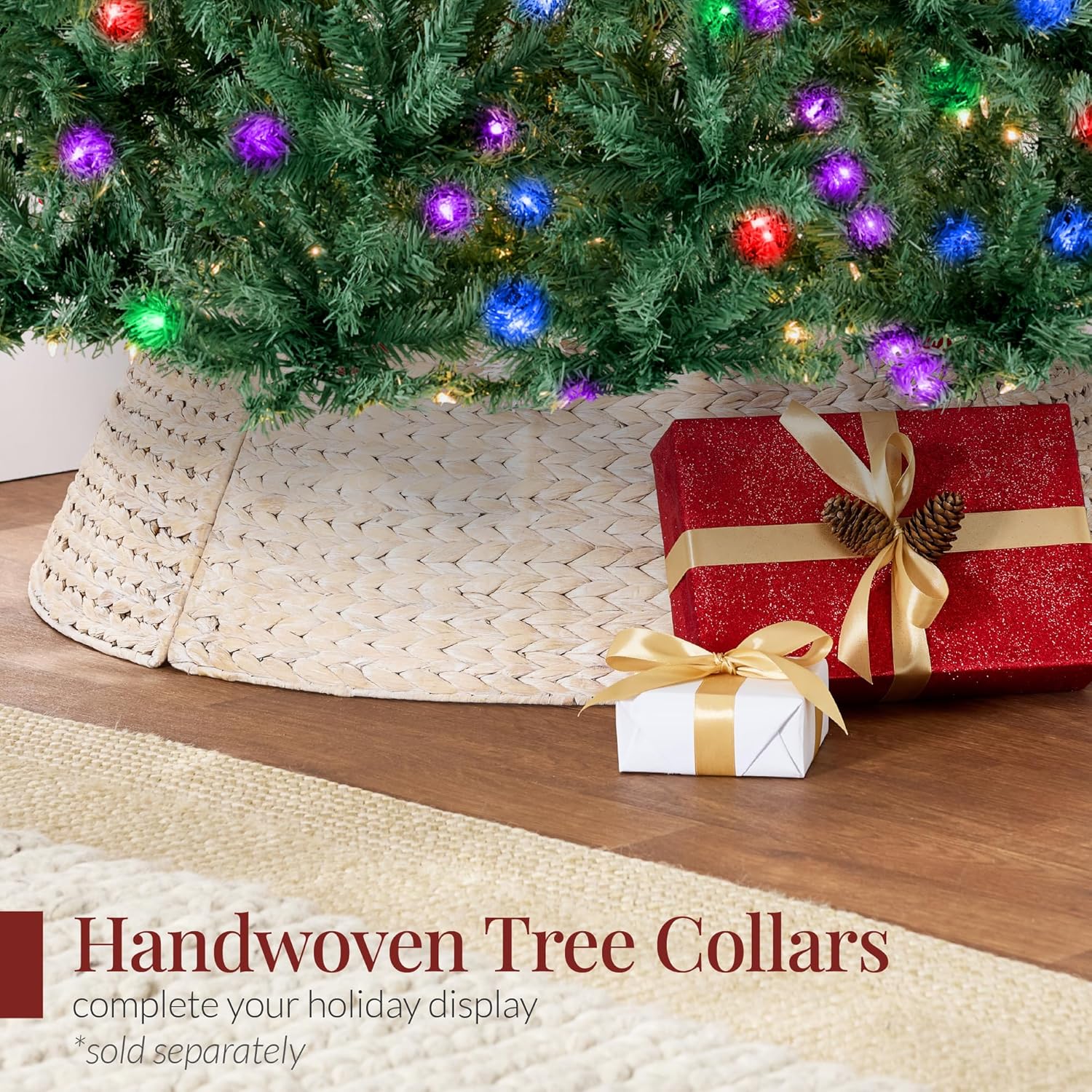 Best Choice Products 6ft Pre-Lit Christmas Tree Premium Hinged Artificial Pine Lighted Holiday Tree for Home, Office w/ 1,000 Branch Tips, 250 Lights, Metal Hinges, Foldable Base