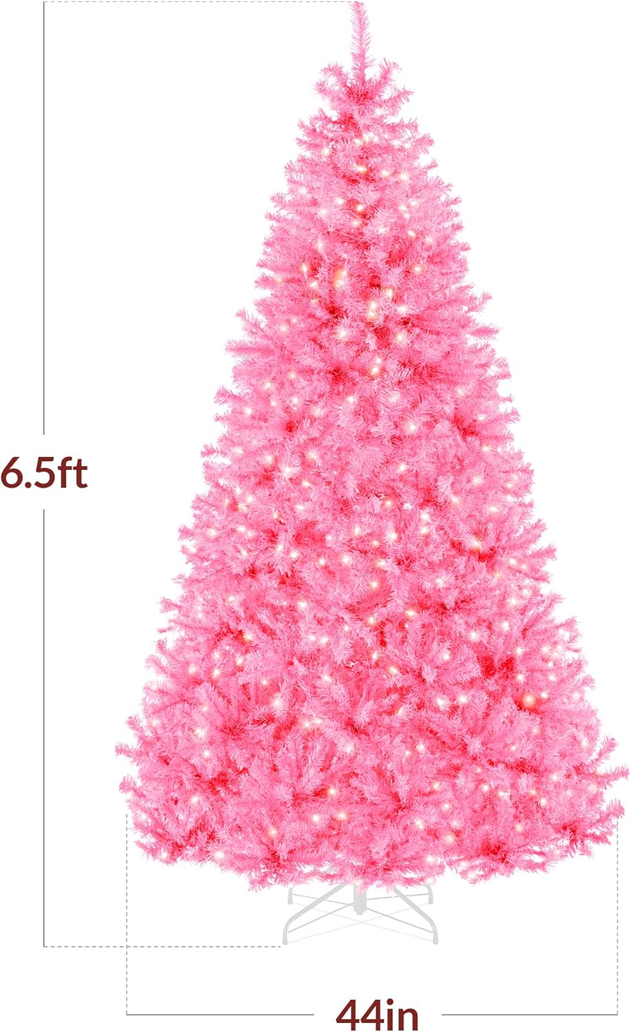 Best Choice Products 6ft Pre-Lit Christmas Tree Premium Hinged Artificial Pine Lighted Holiday Tree for Home, Office w/ 1,000 Branch Tips, 250 Lights, Metal Hinges, Foldable Base