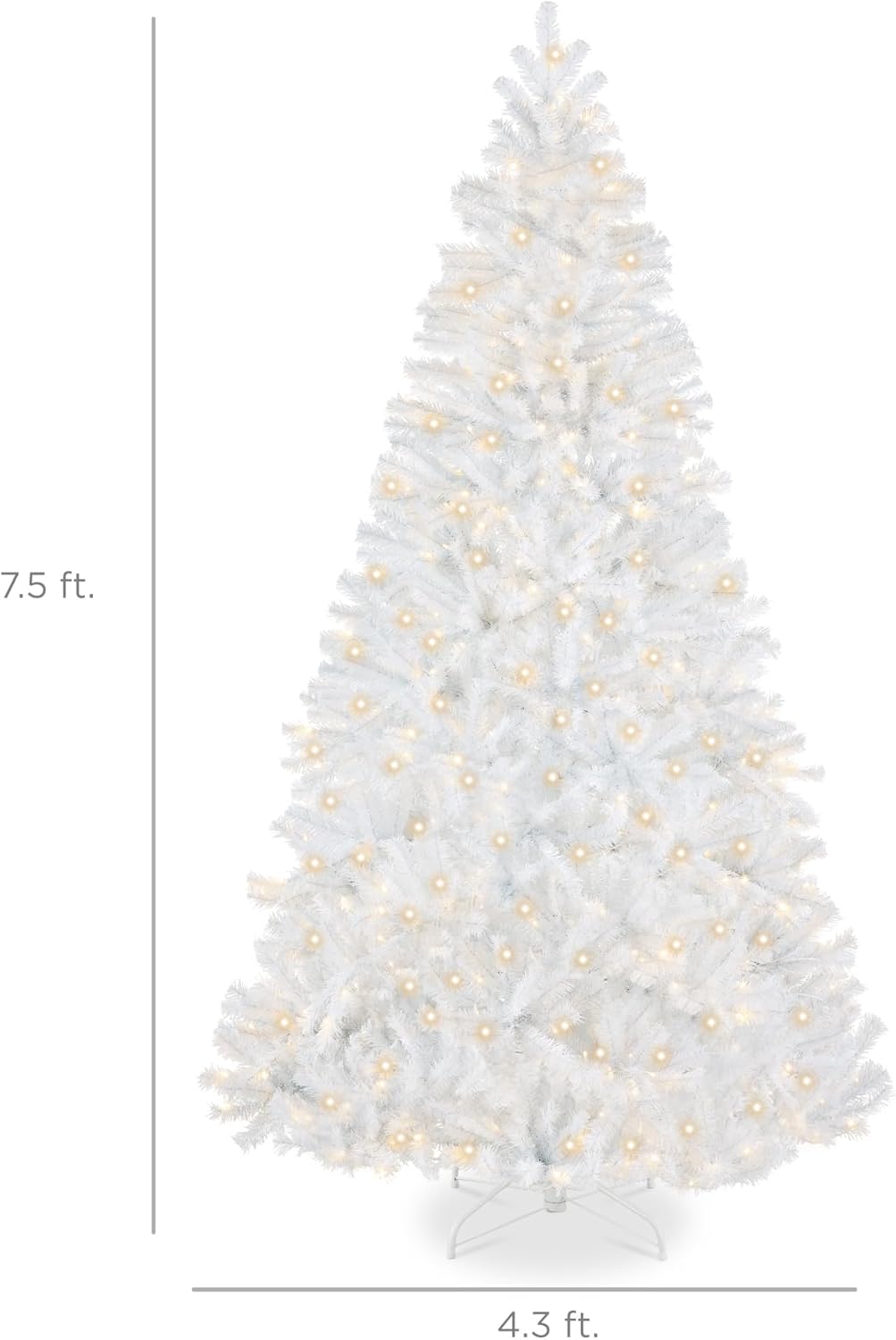 Best Choice Products Artificial Christmas Tree, 6ft Premium Pre-Lit Realistic Spruce Holiday Décor w/Dense Branches, Metal Base - Green Spruce