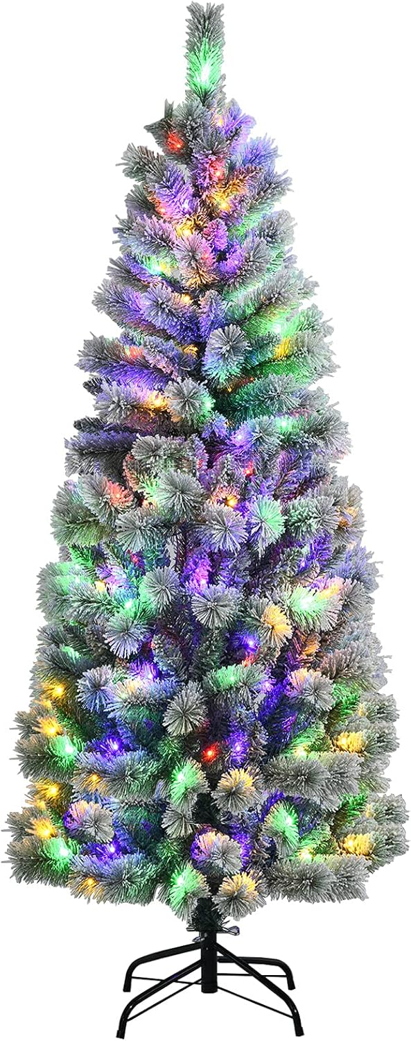 Goplus 8ft Artificial Christmas Tree, Unlit Christmas Pine Tree with 1138 PVC Branch Tips, Foldable Metal Stand, Xmas Full Tree for Indoor Home Office Decor