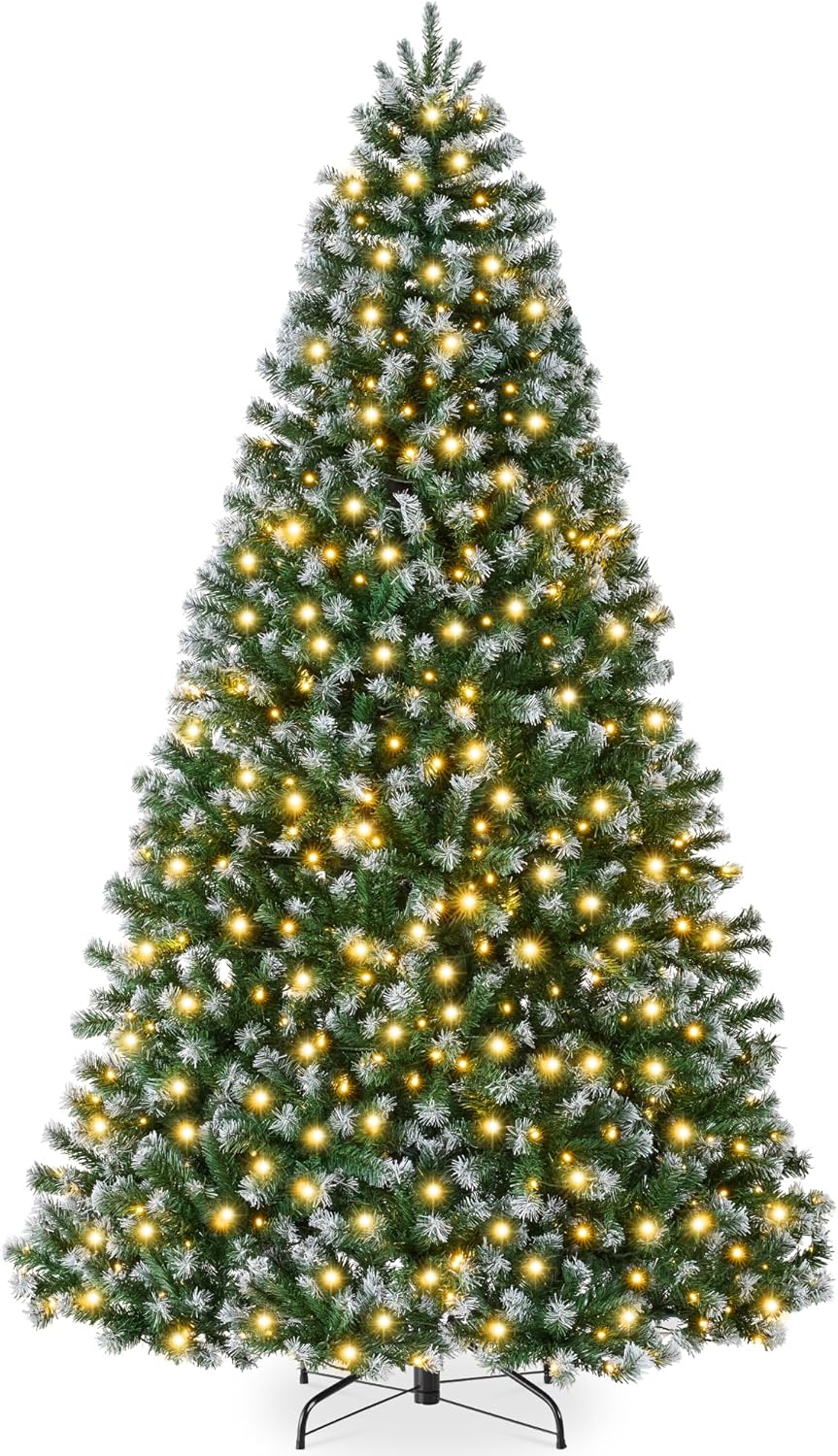 Best Choice Products Artificial Christmas Tree, 6ft Premium Pre-Lit Realistic Spruce Holiday Décor w/Dense Branches, Metal Base - Green Spruce