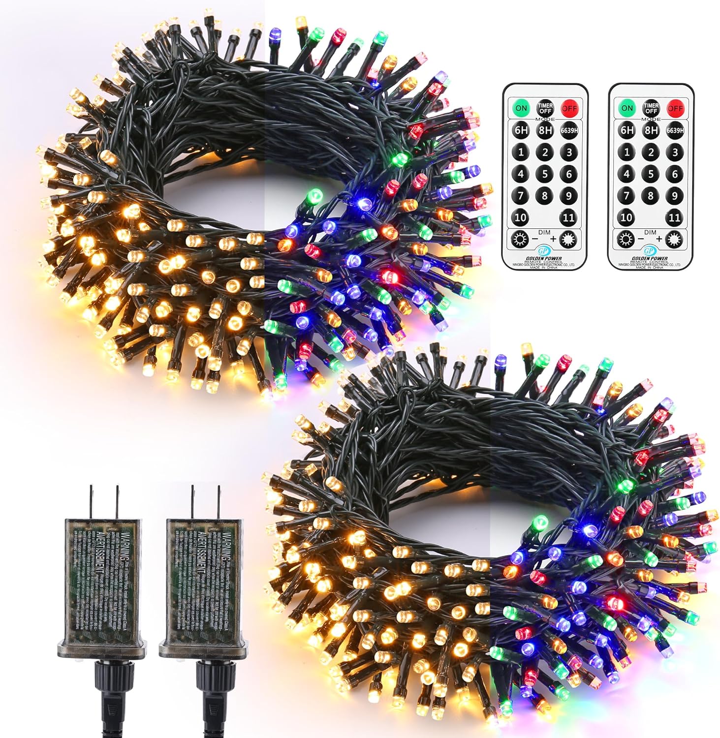 Brizled Color Changing Christmas Lights, 65.67ft 200 LED Cool White & Multicolor Christmas Lights, 11 Modes Remote Dimmable 29V Safe Adapter Outdoor Christmas Tree Lights String for Xmas Party Tree