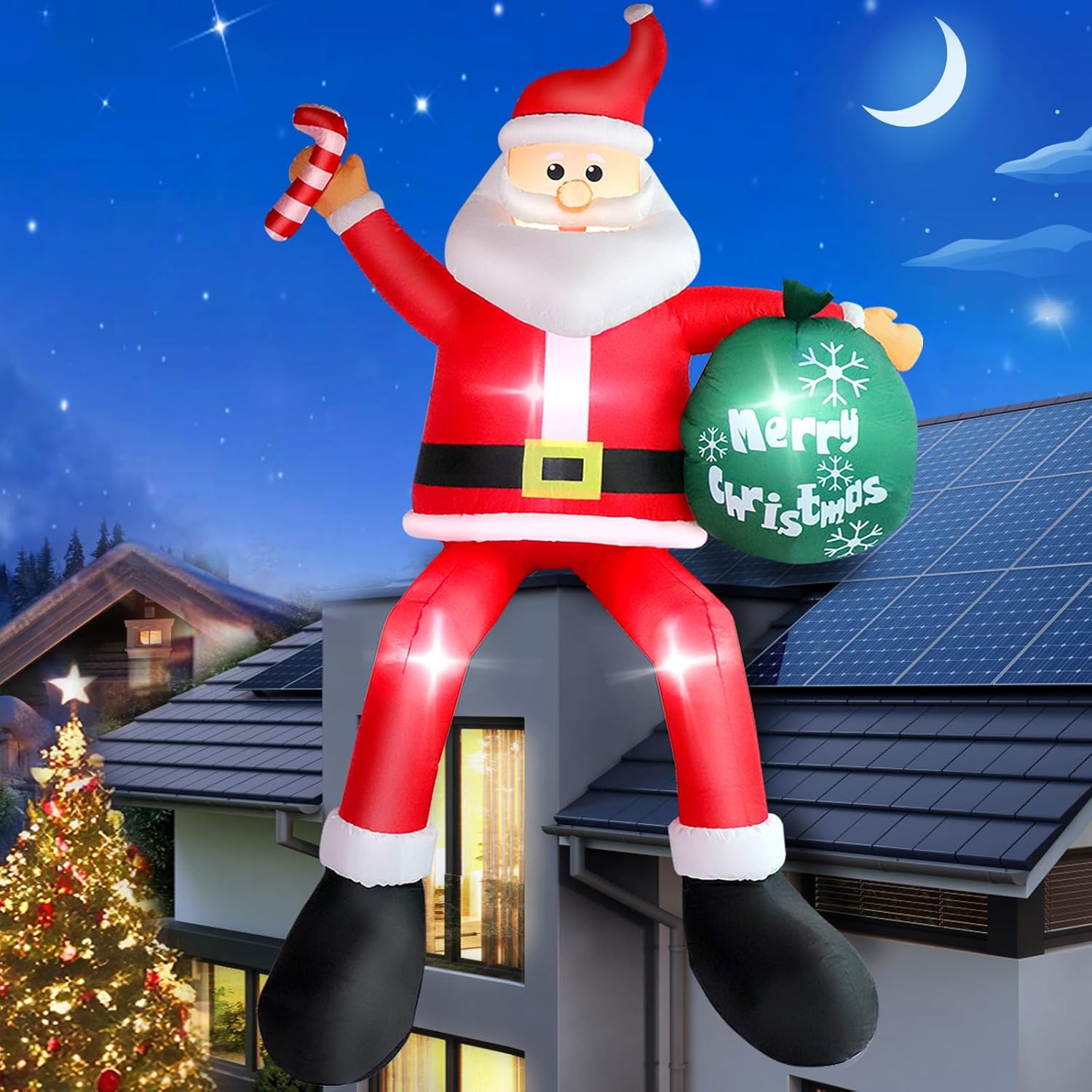 7 FT Christmas Inflatables Snowman Outdoor Yard Decorations, Christmas Blow up Snow Man with LED Lights & Black Hat, Winter Outside Decor for Holiday Party Patio Garden Lawn, Xmas New Year Kids Gifts