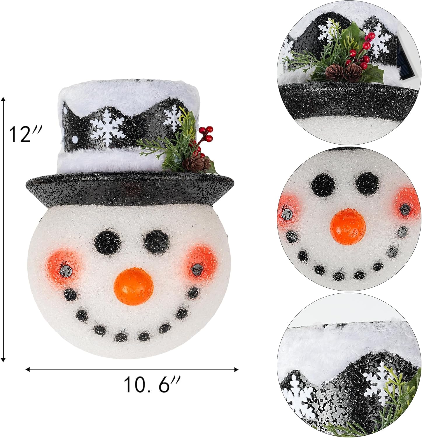 FUNPENY 2 Pack Snowman Christmas Porch Light Covers 12 Inch, Christmas Outdoor Decorations Holiday Light Covers for Porch Lights, Garage Lights, Large Light Fixtures