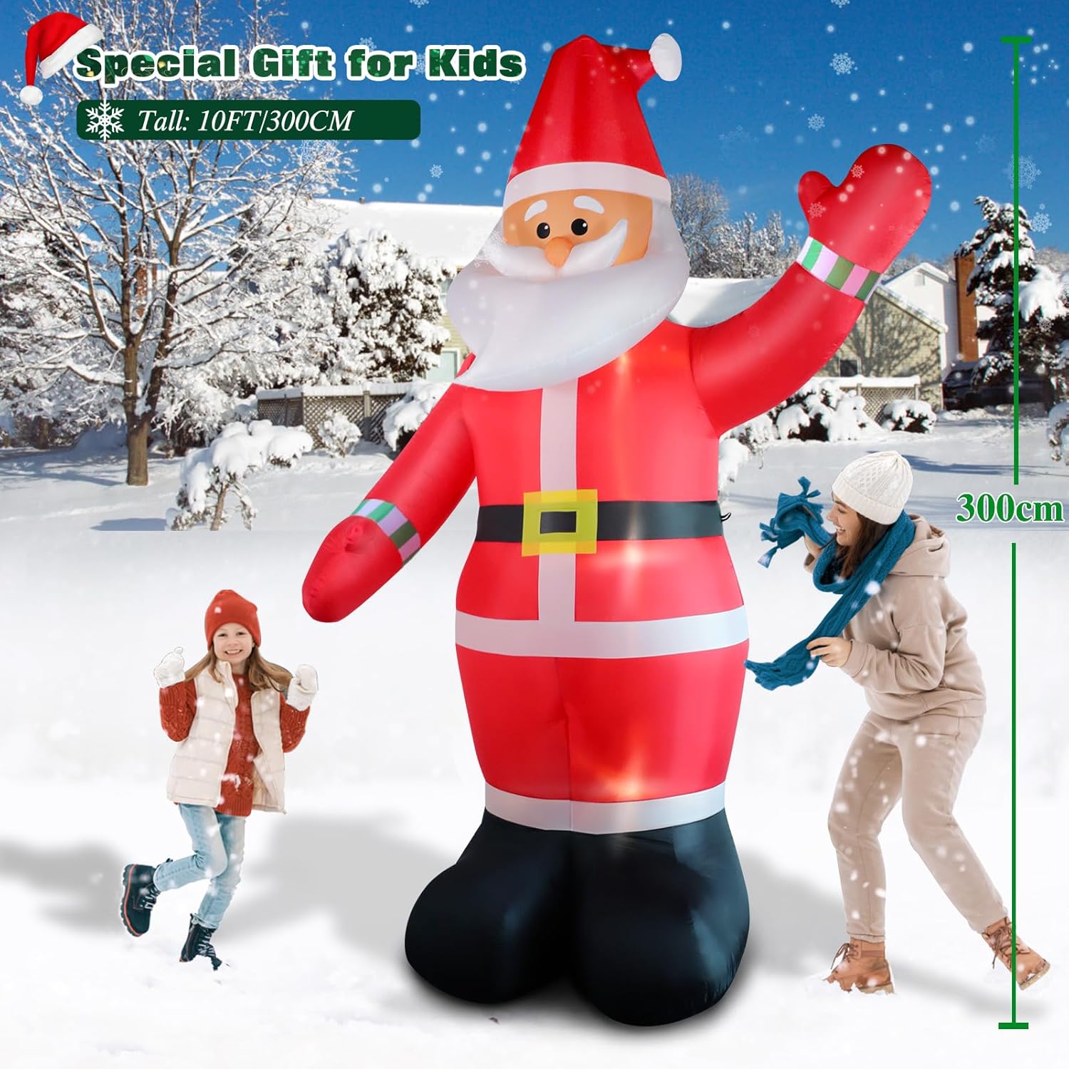 7 FT Christmas Inflatables Snowman Outdoor Yard Decorations, Christmas Blow up Snow Man with LED Lights & Black Hat, Winter Outside Decor for Holiday Party Patio Garden Lawn, Xmas New Year Kids Gifts