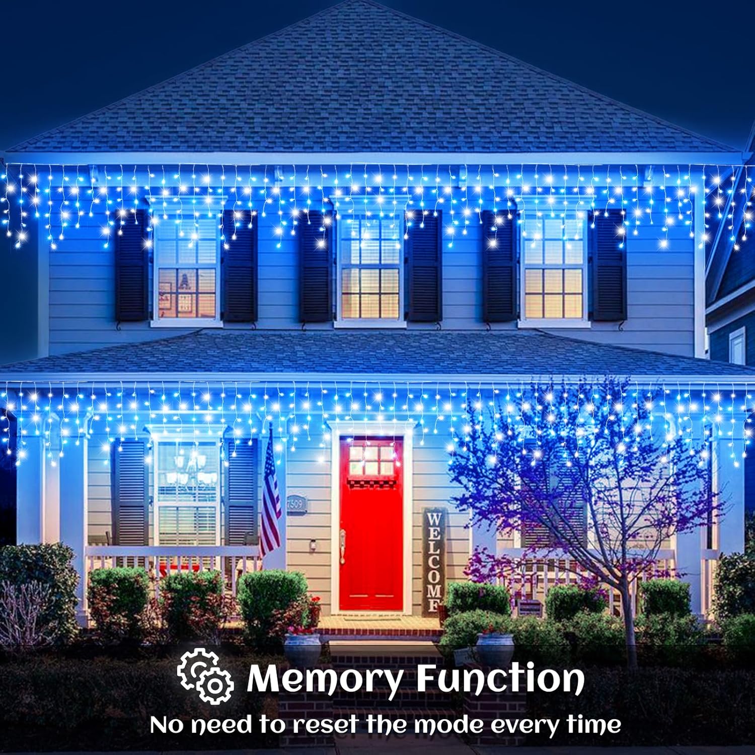 66ft Icicle Lights for Outside - 640 LED Christmas Lights Outdoor with 120 Drops 8 Modes, Plug in Twinkle Light Outside for Holiday Wedding Party Tree Room Indoor Thanksgiving Decoration, Warm White