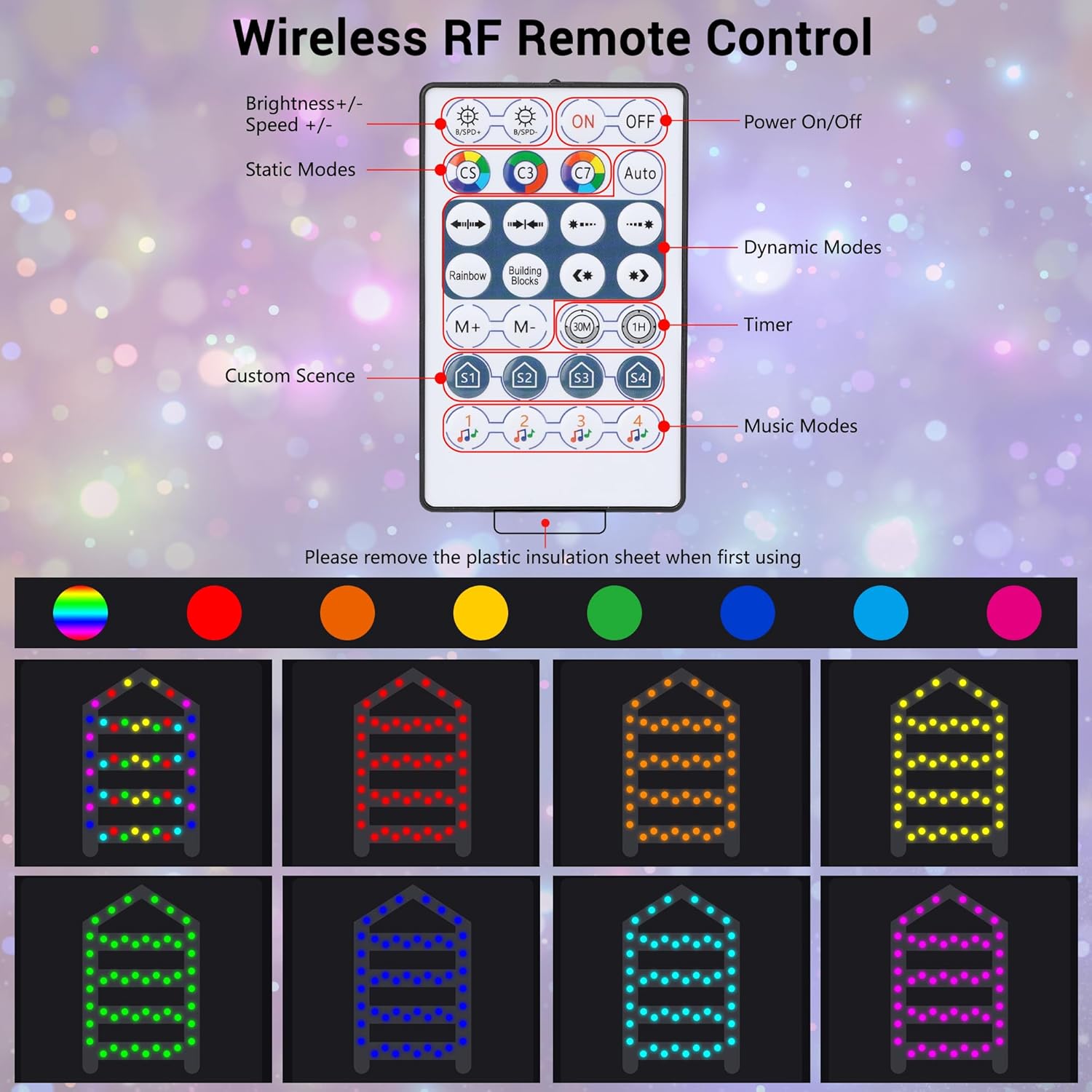 Toodour LED Christmas Lights - 10ft Christmas Decorative Ladder Lights with Santa Claus, Xmas Decorations Light for Indoor Outdoor, Window, Garden, Home, Wall, Xmas Tree Decor - Multicolor