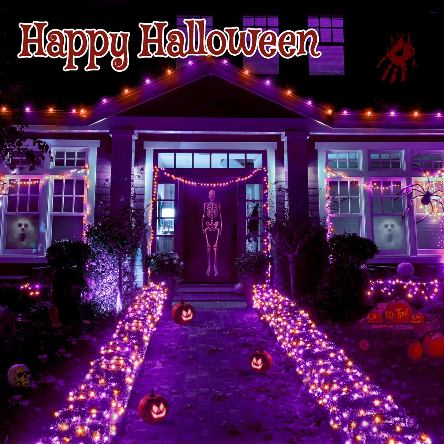 Ollny Net Lights Outdoor Mesh Light 10x7ft, 210LED Clear Wire Connectable Christmas Net Lights with 8 Modes, IP67 Waterproof Bush Light for Tree Wall Ceiling Outside Decorations, Warm White