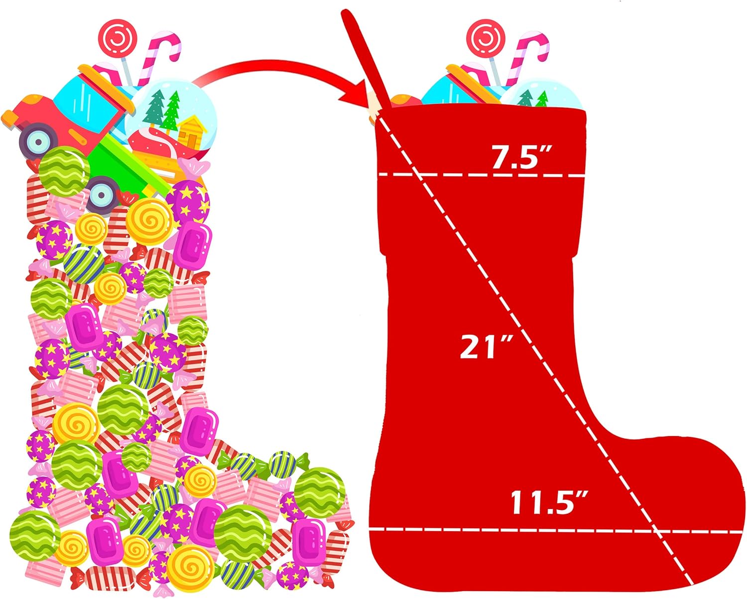 LUBOT Set of 8 Christmas Stocking(20inch) Silhouette Buffalo Red Plaid/Rustic/Farmhouse/Country Cotton Fireplace Hanging Xmas Stockings Decorations for Family Holiday Season Decor