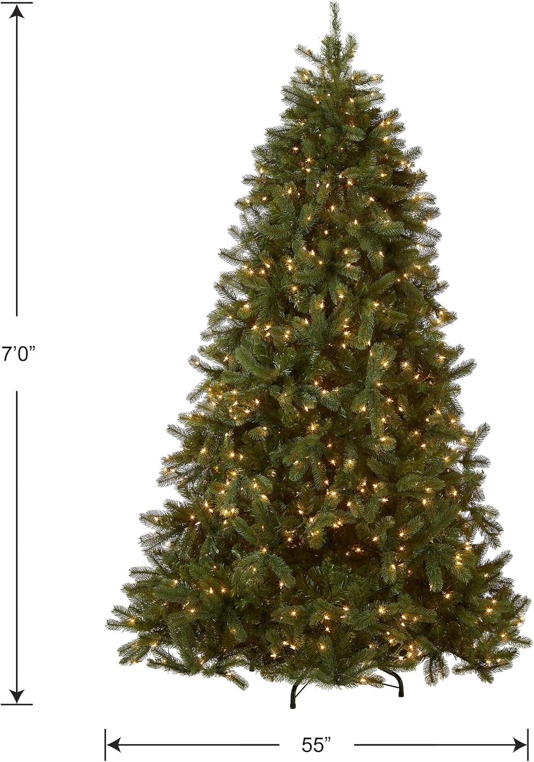 National Tree Company 6.5 ft Pre-Lit Downswept Douglas Fir Artificial Christmas Tree, 650 Clear Lights, 1,227 Tips, Includes Stand, Green
